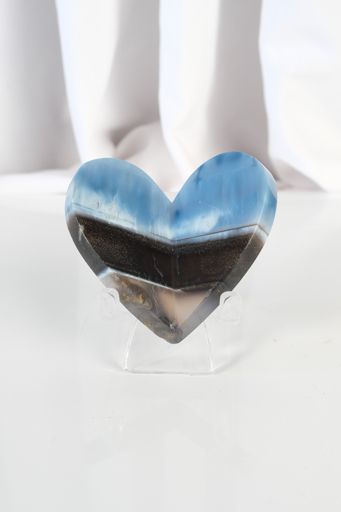 Blue Opal Large 3D Heart: Choose your own