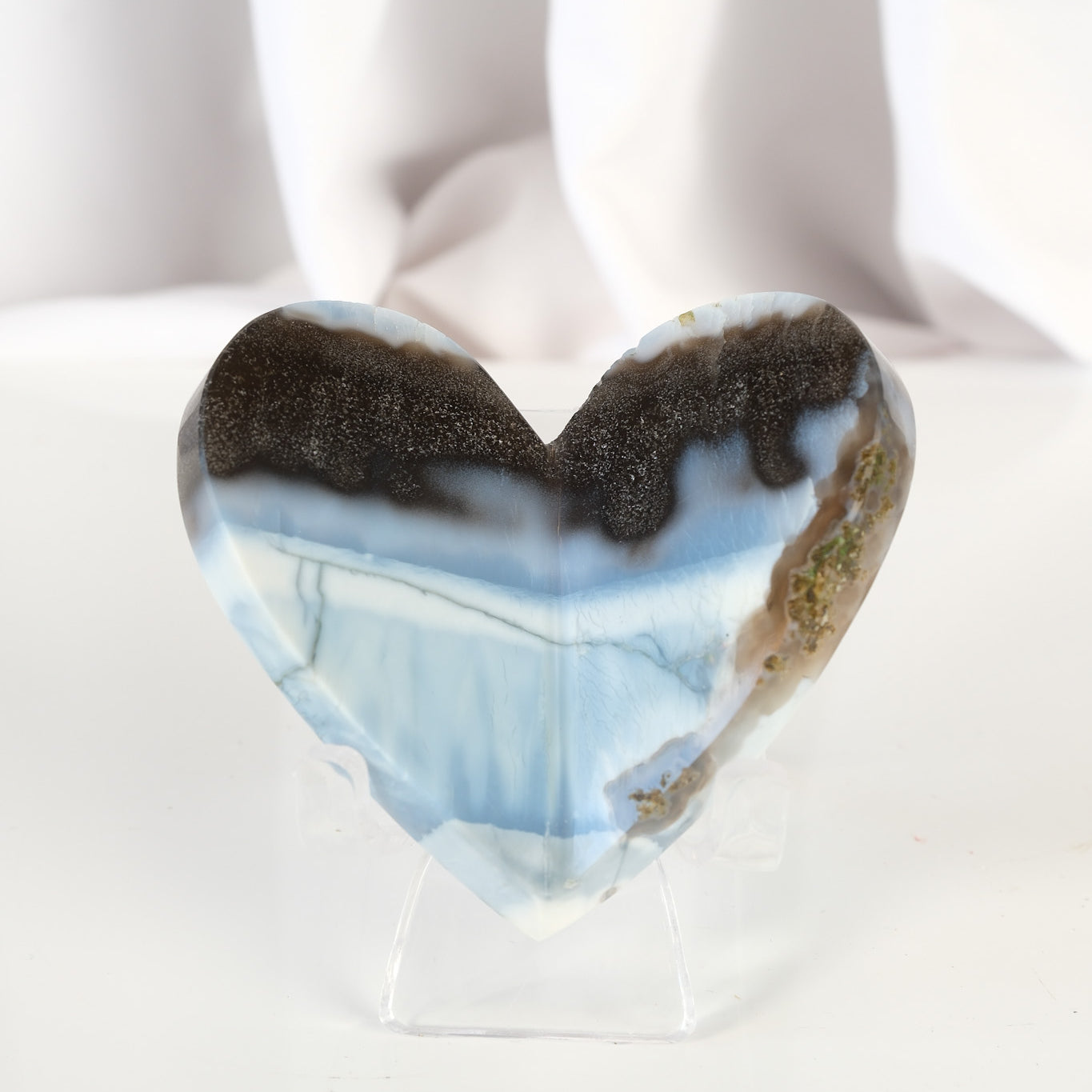 Blue Opal Large 3D Heart: Choose your own
