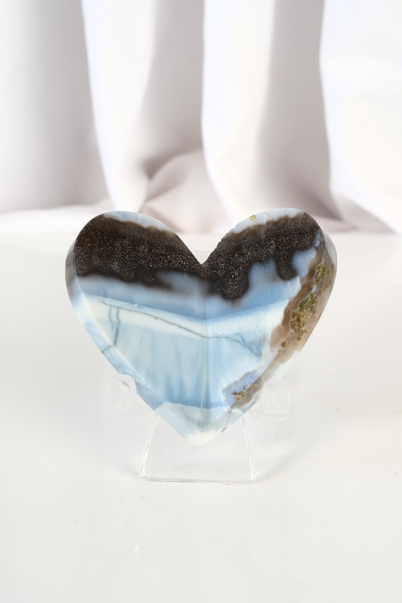 Blue Opal Large 3D Heart: Choose your own