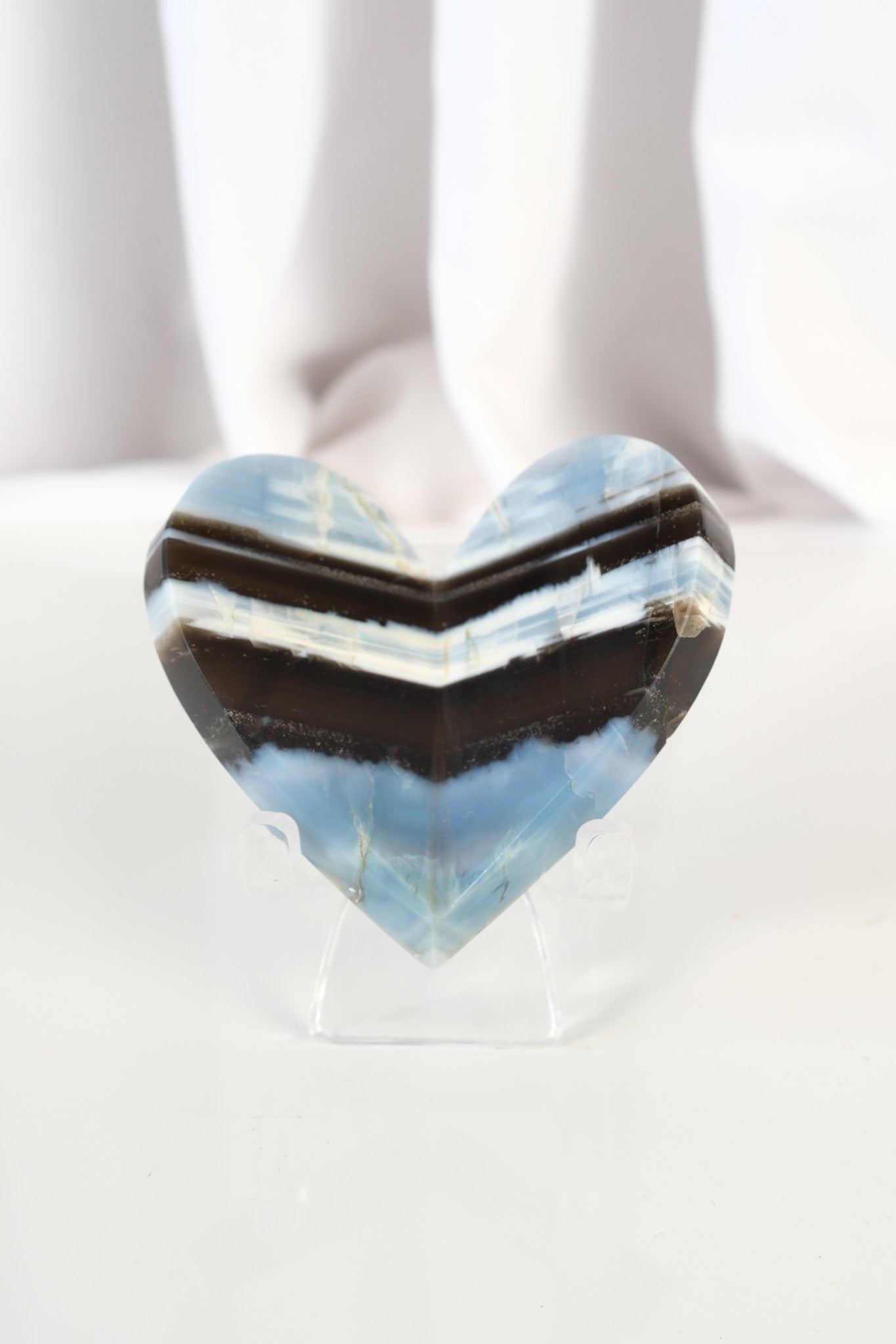 Blue Opal Large 3D Heart: Choose your own