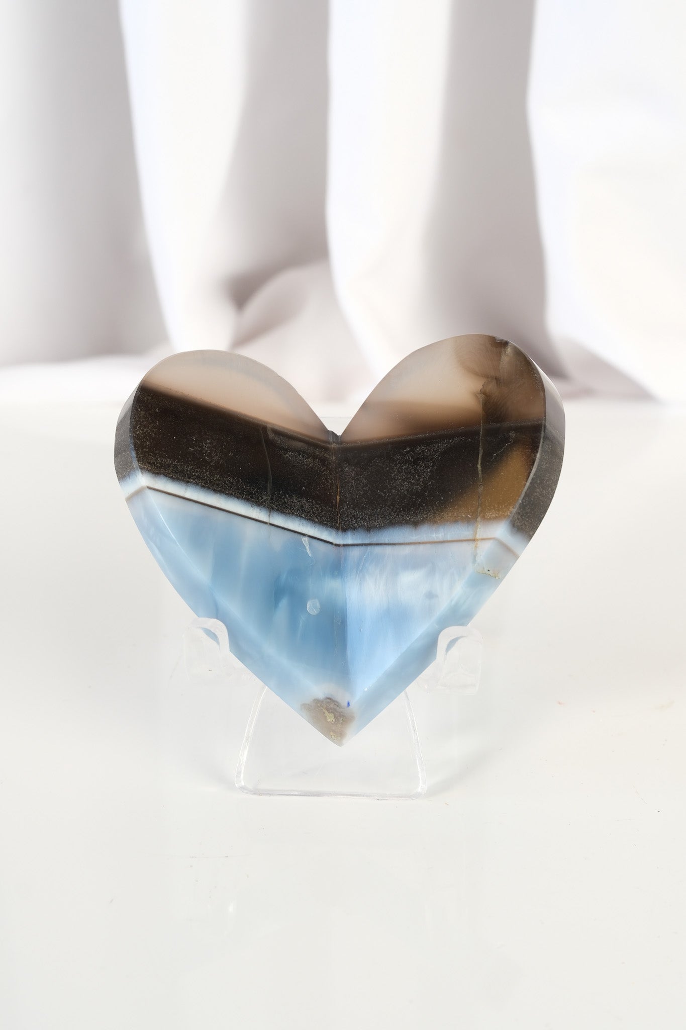Blue Opal Large 3D Heart: Choose your own