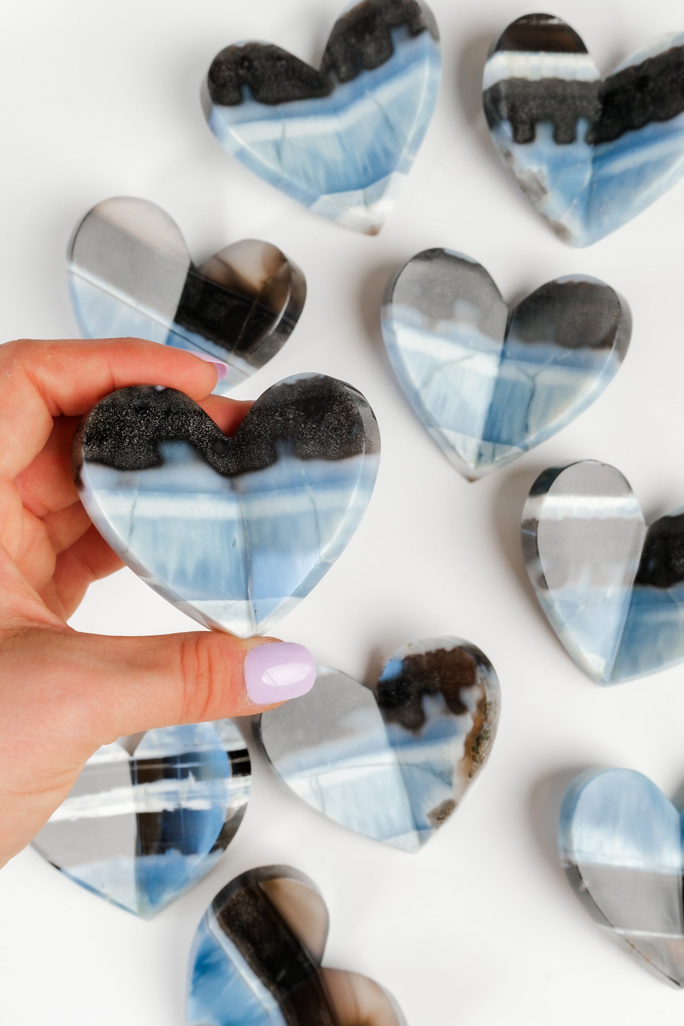 Blue Opal Large 3D Heart: Choose your own