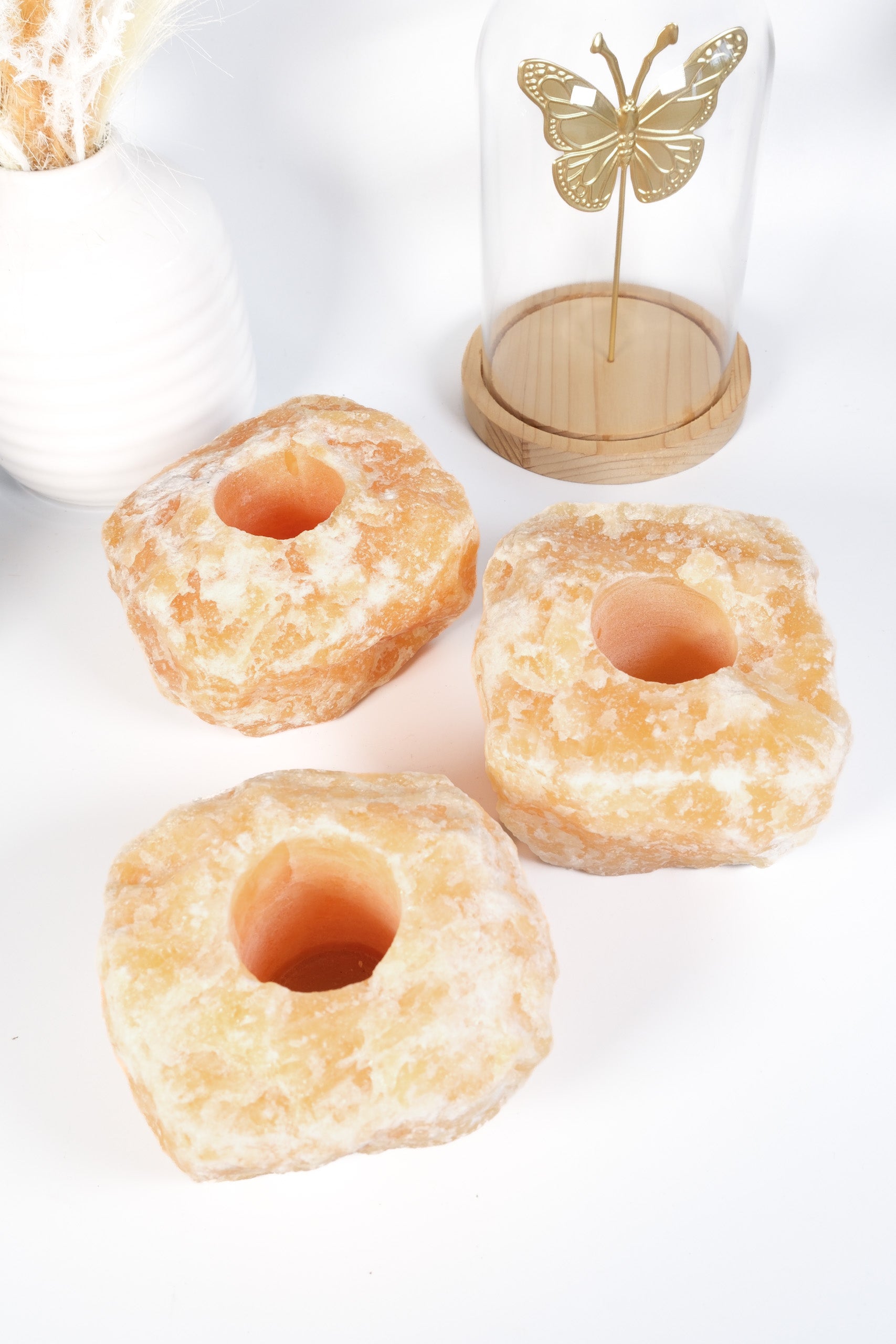 Orange Calcite Tealight Holder