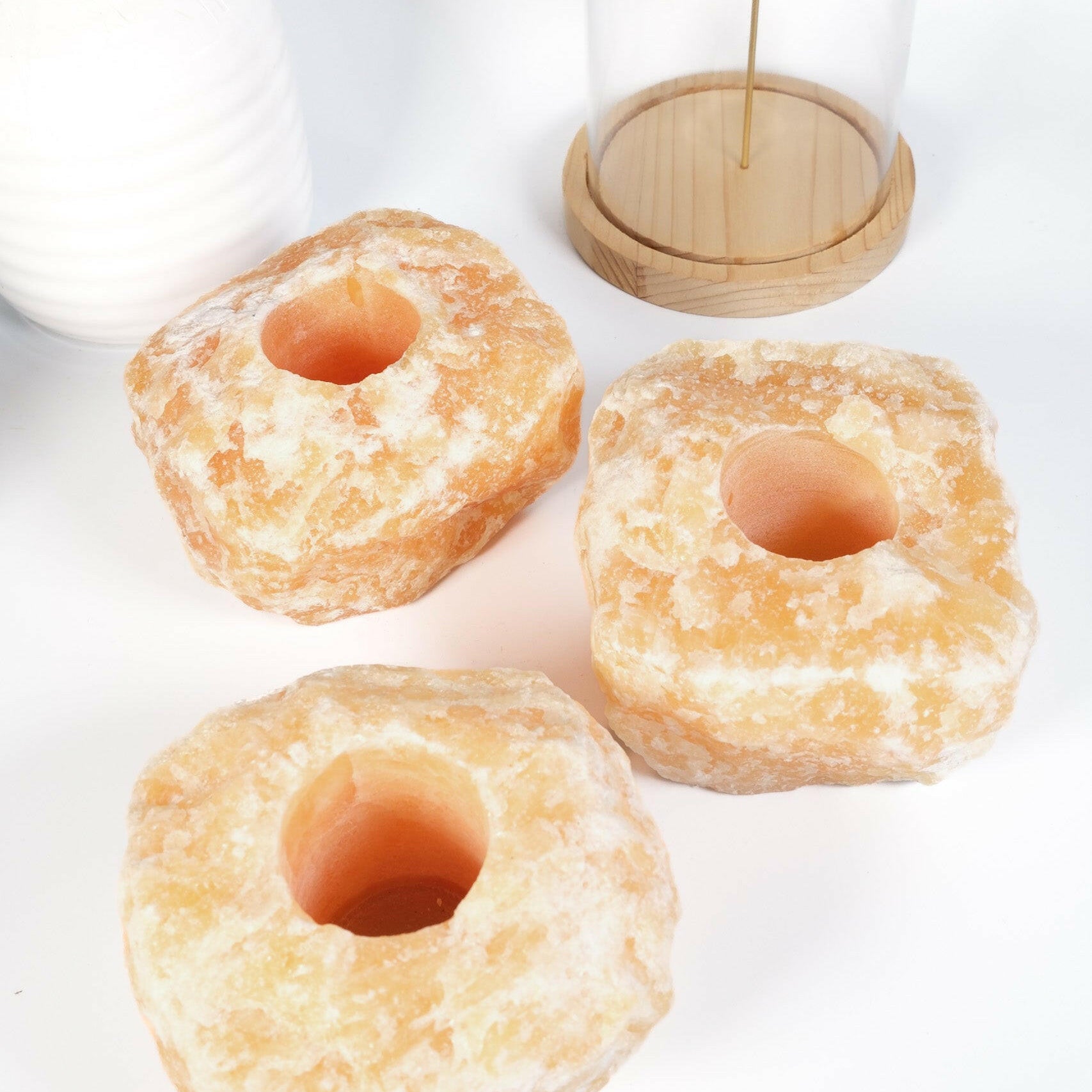 Orange Calcite Tealight Holder Healing Crystal.