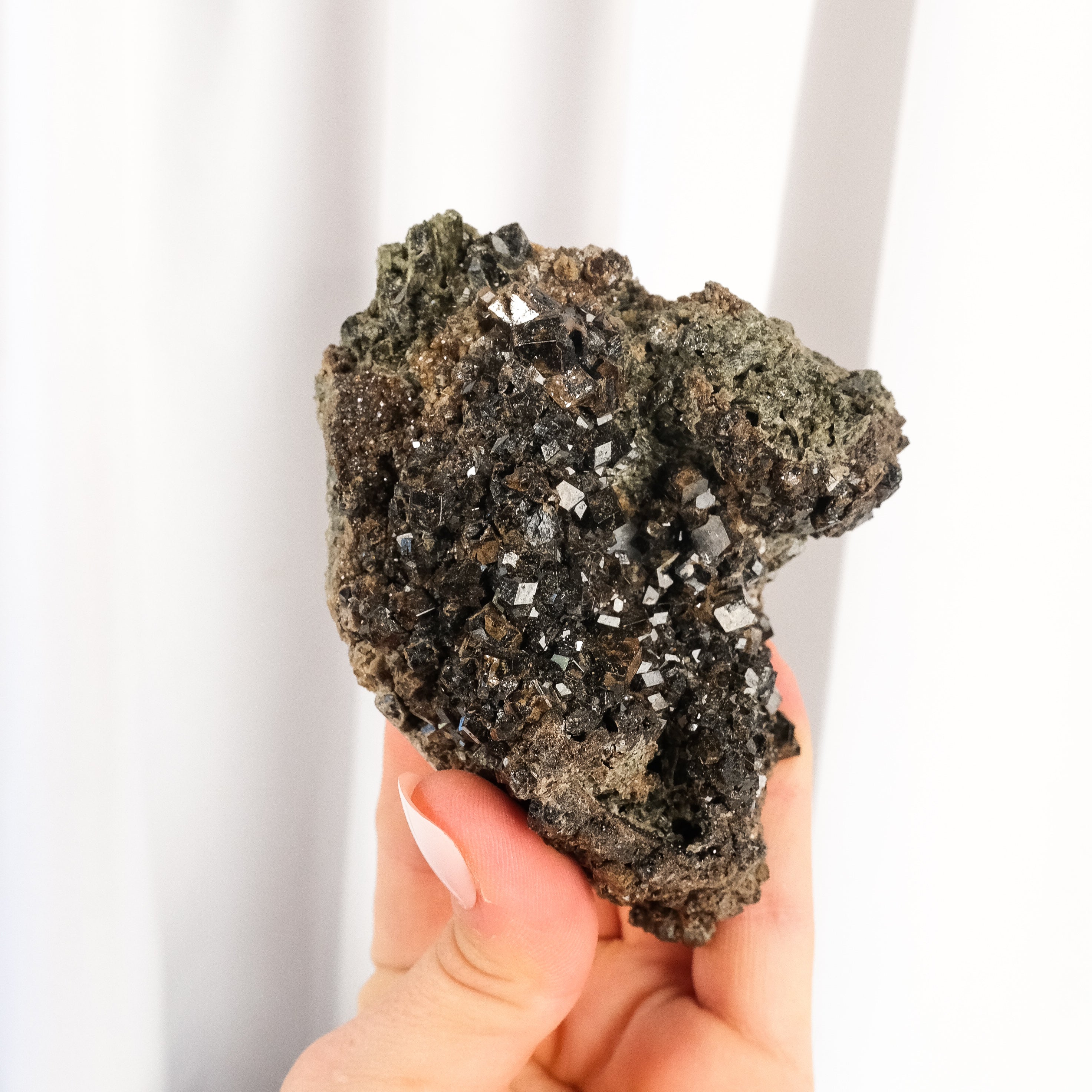 Melanite Garnet Cluster