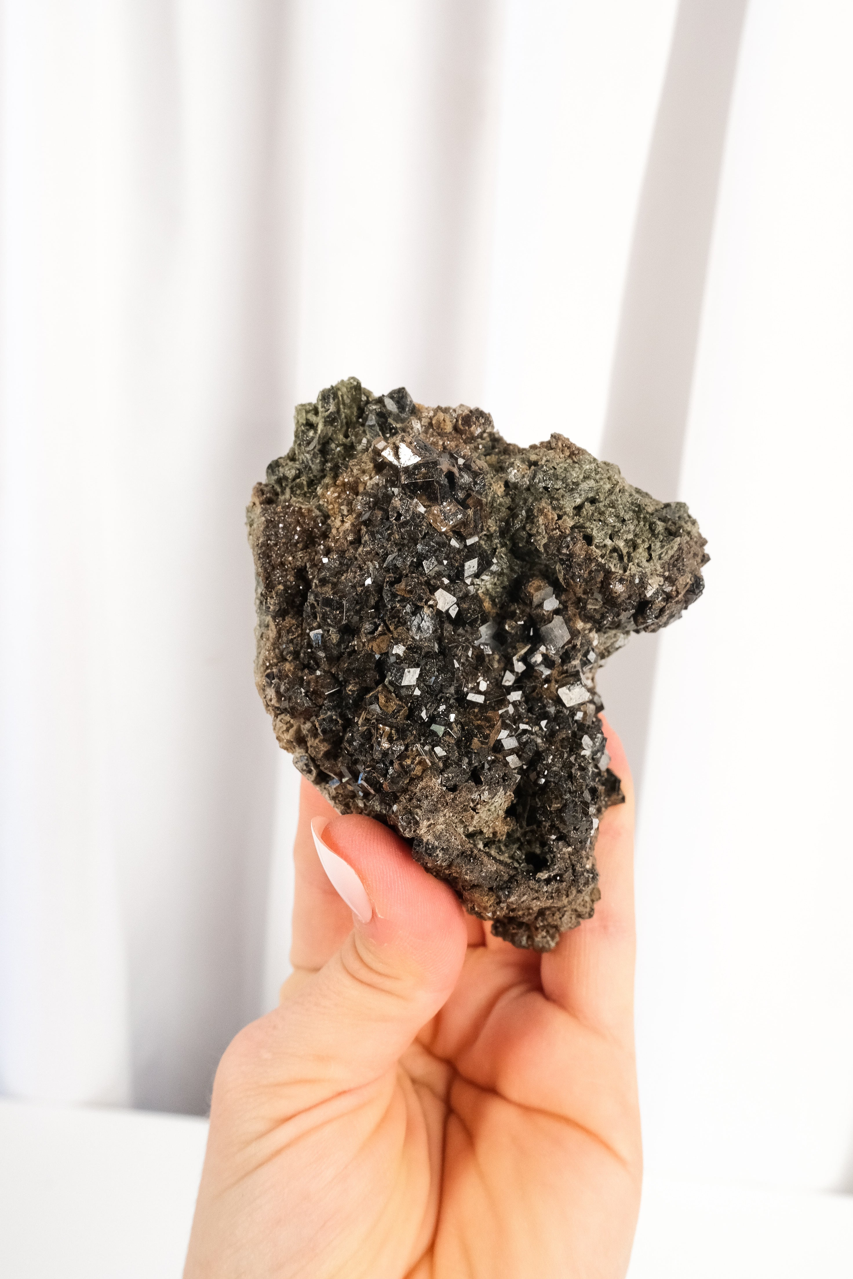 Melanite Garnet Cluster