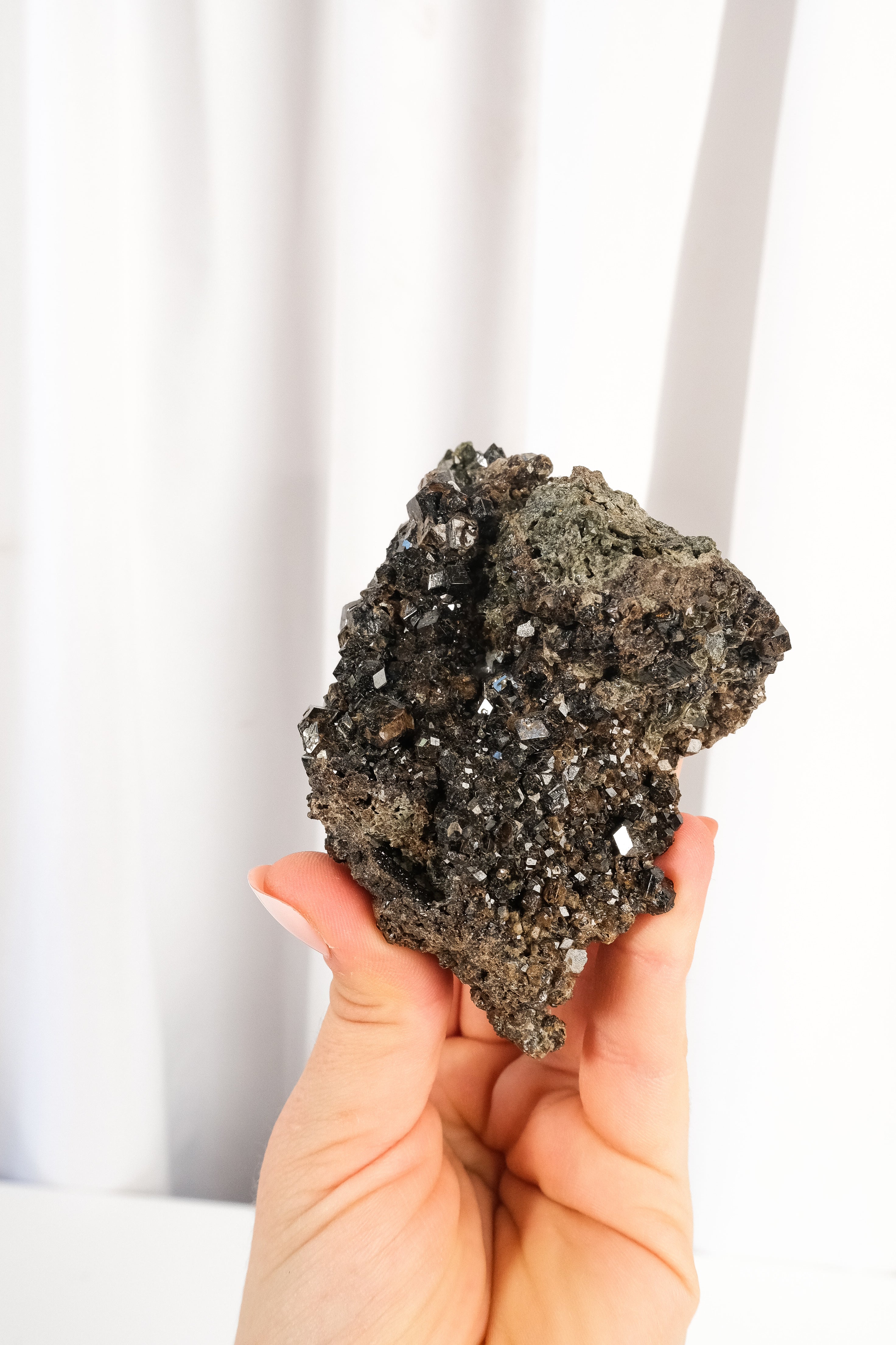 Melanite Garnet Cluster