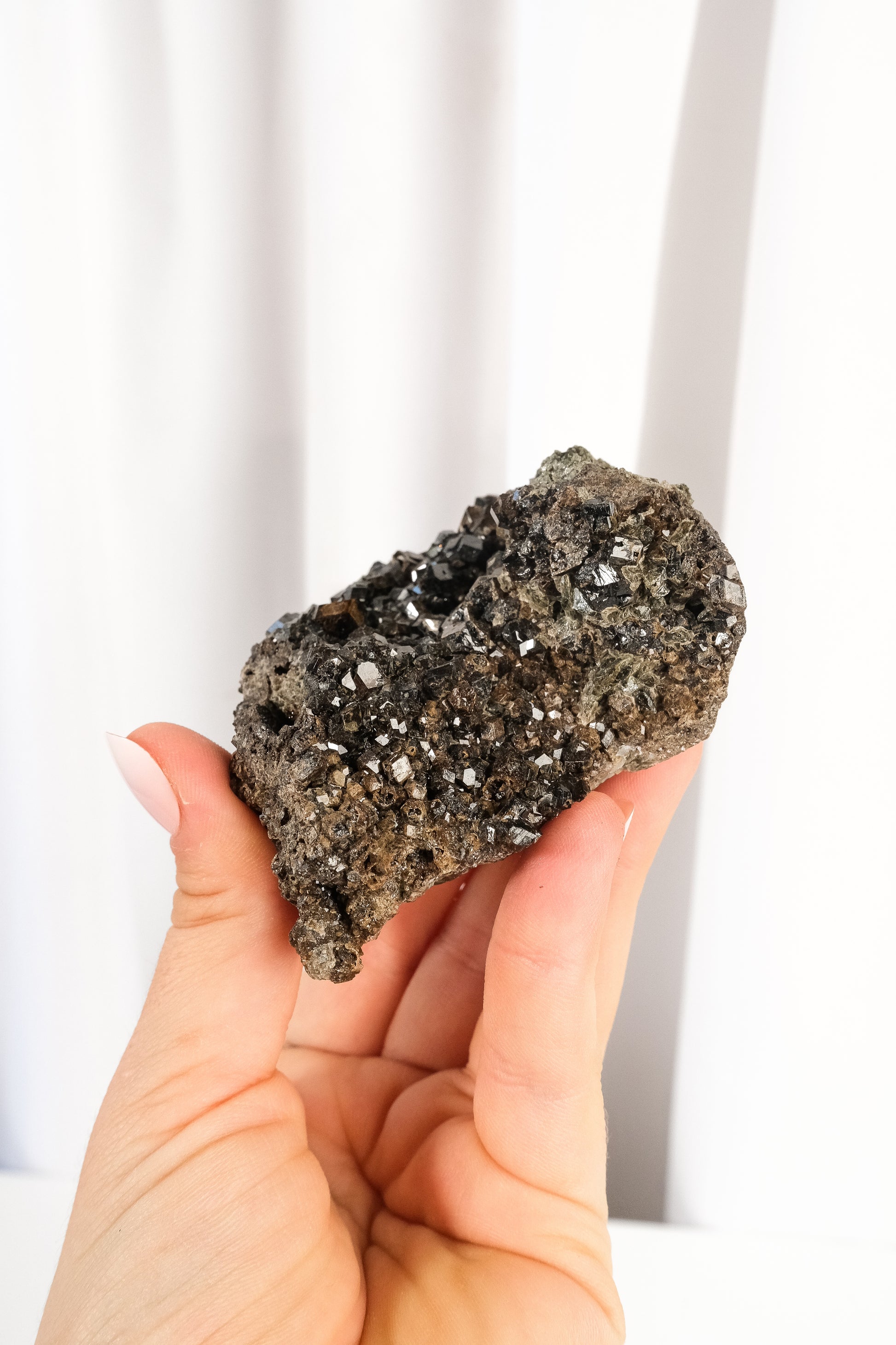 Melanite Garnet Cluster