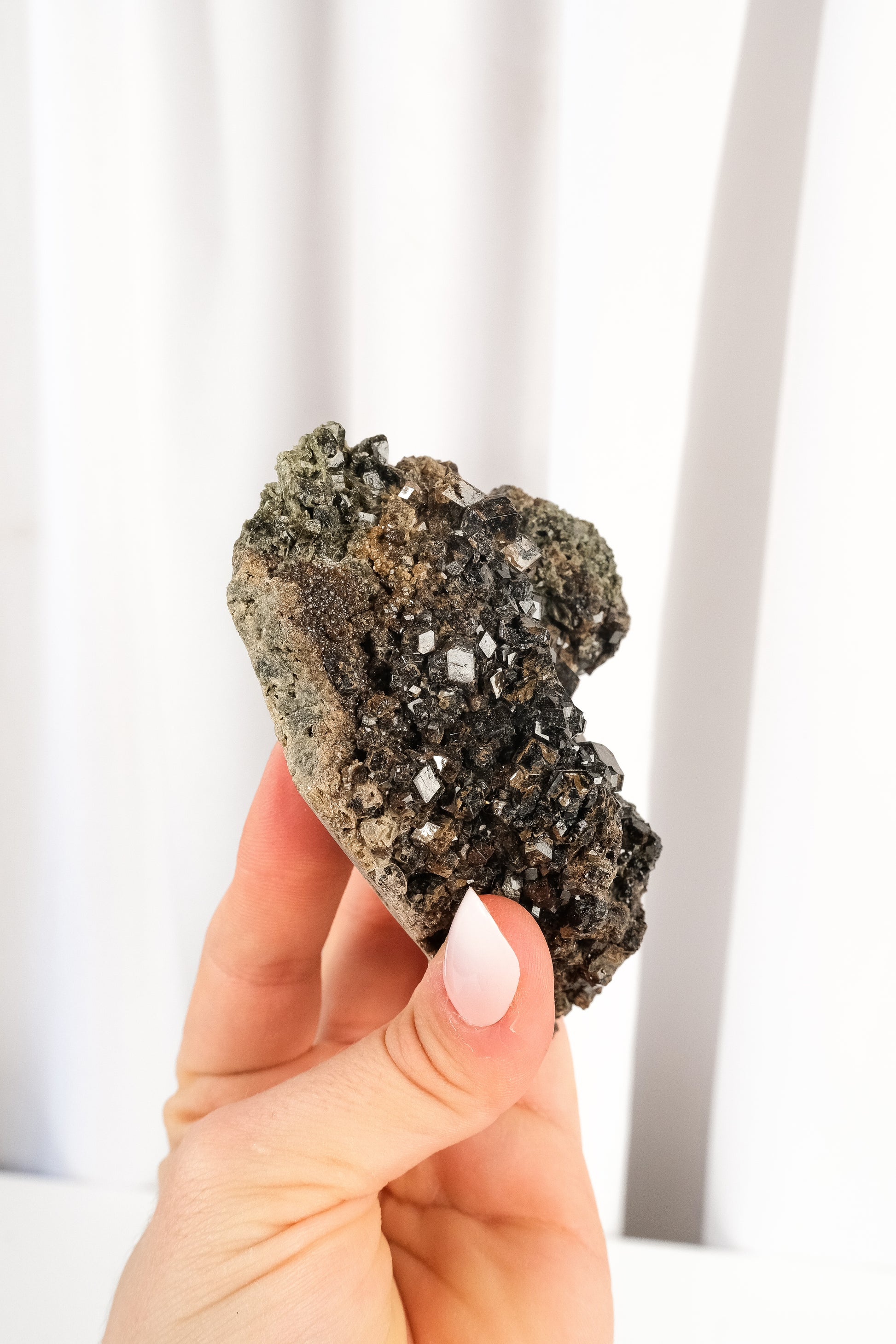 Melanite Garnet Cluster
