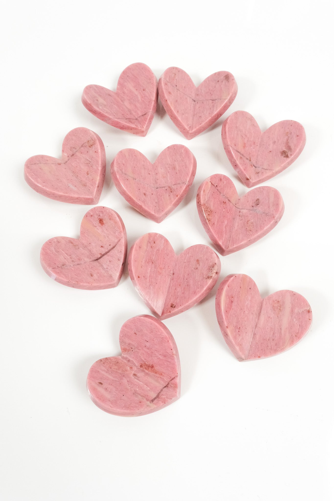 Pink Petrified Wood Medium 3D Heart