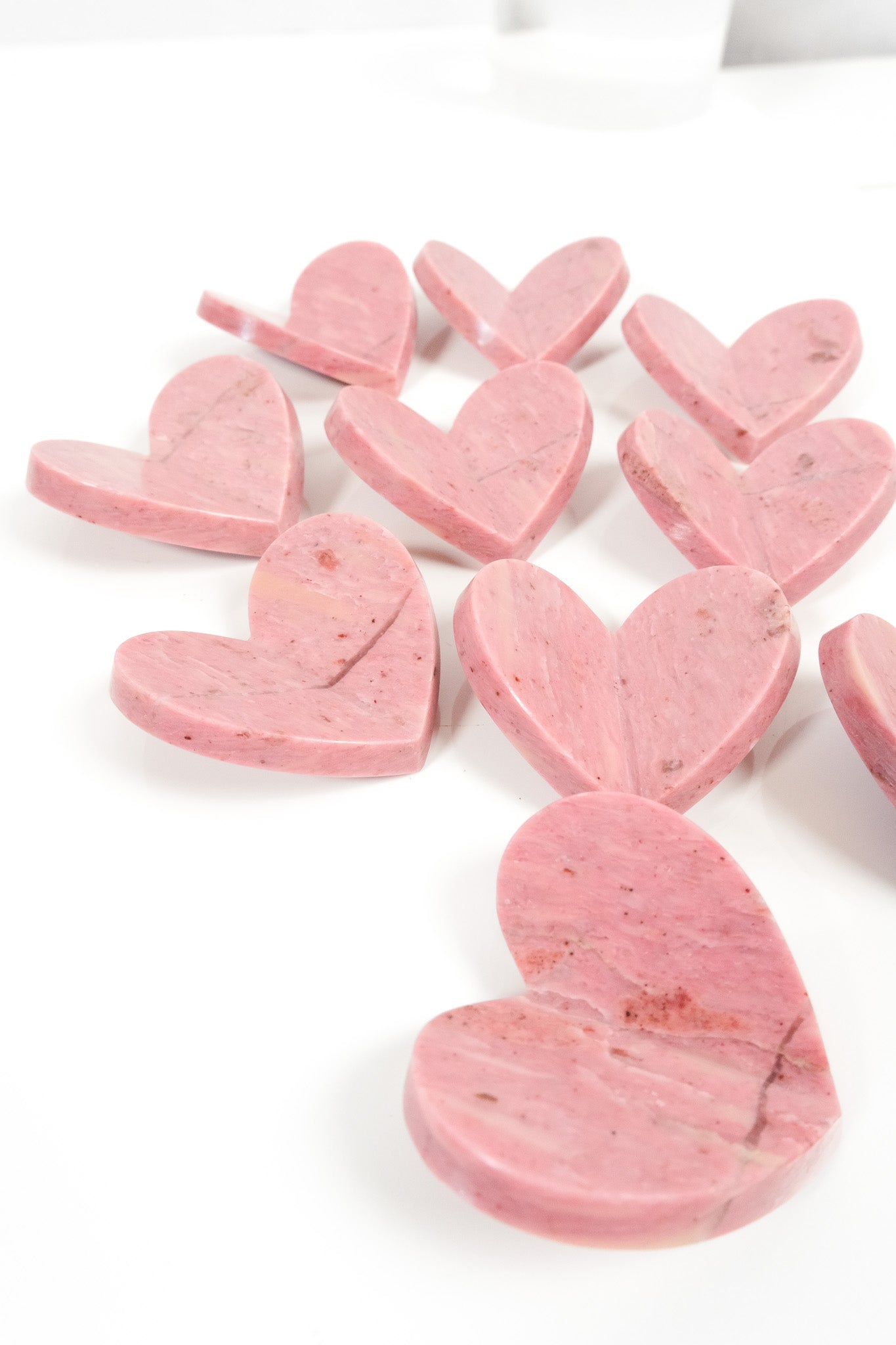 Pink Petrified Wood Medium 3D Heart