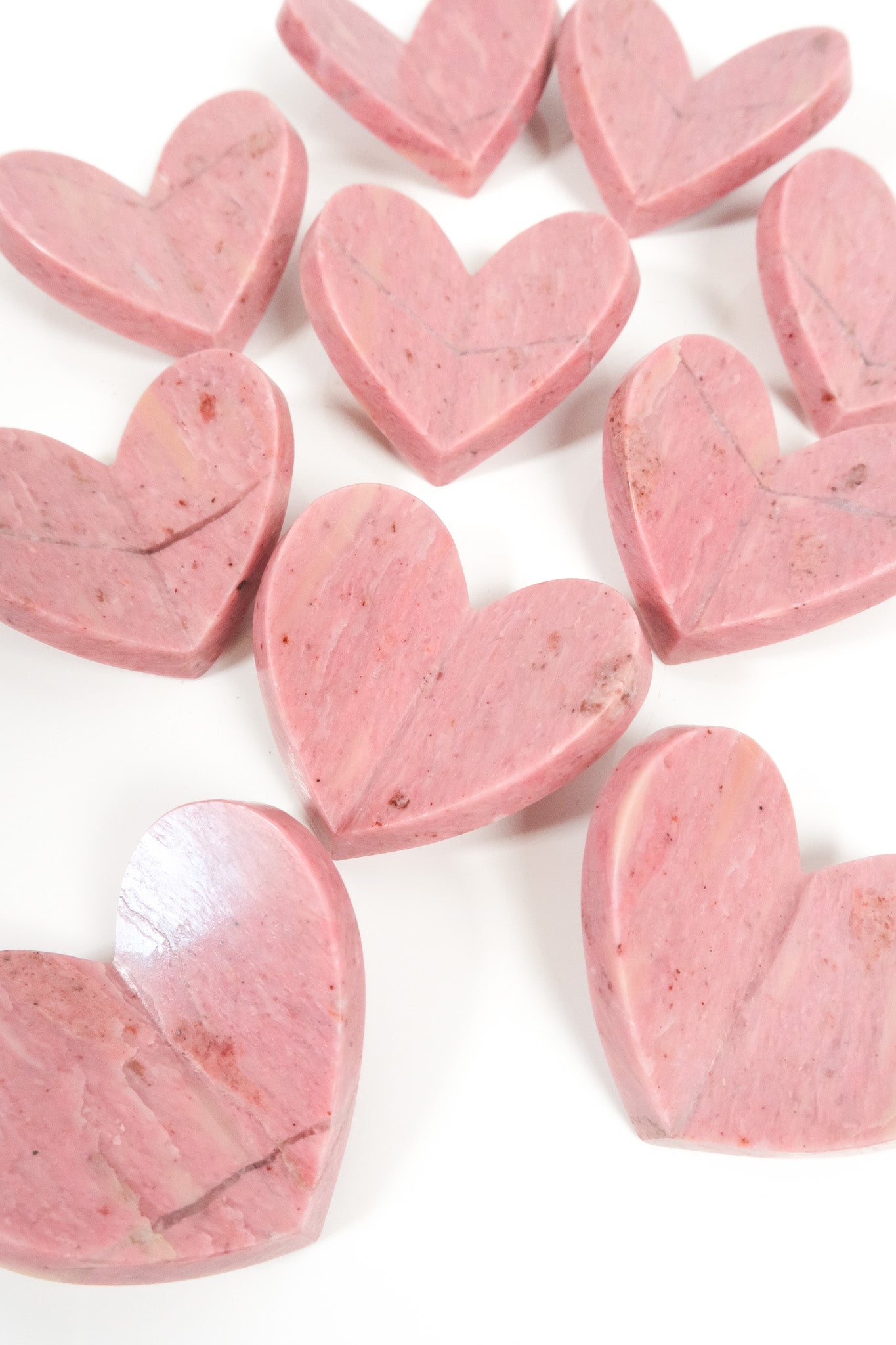Pink Petrified Wood Medium 3D Heart