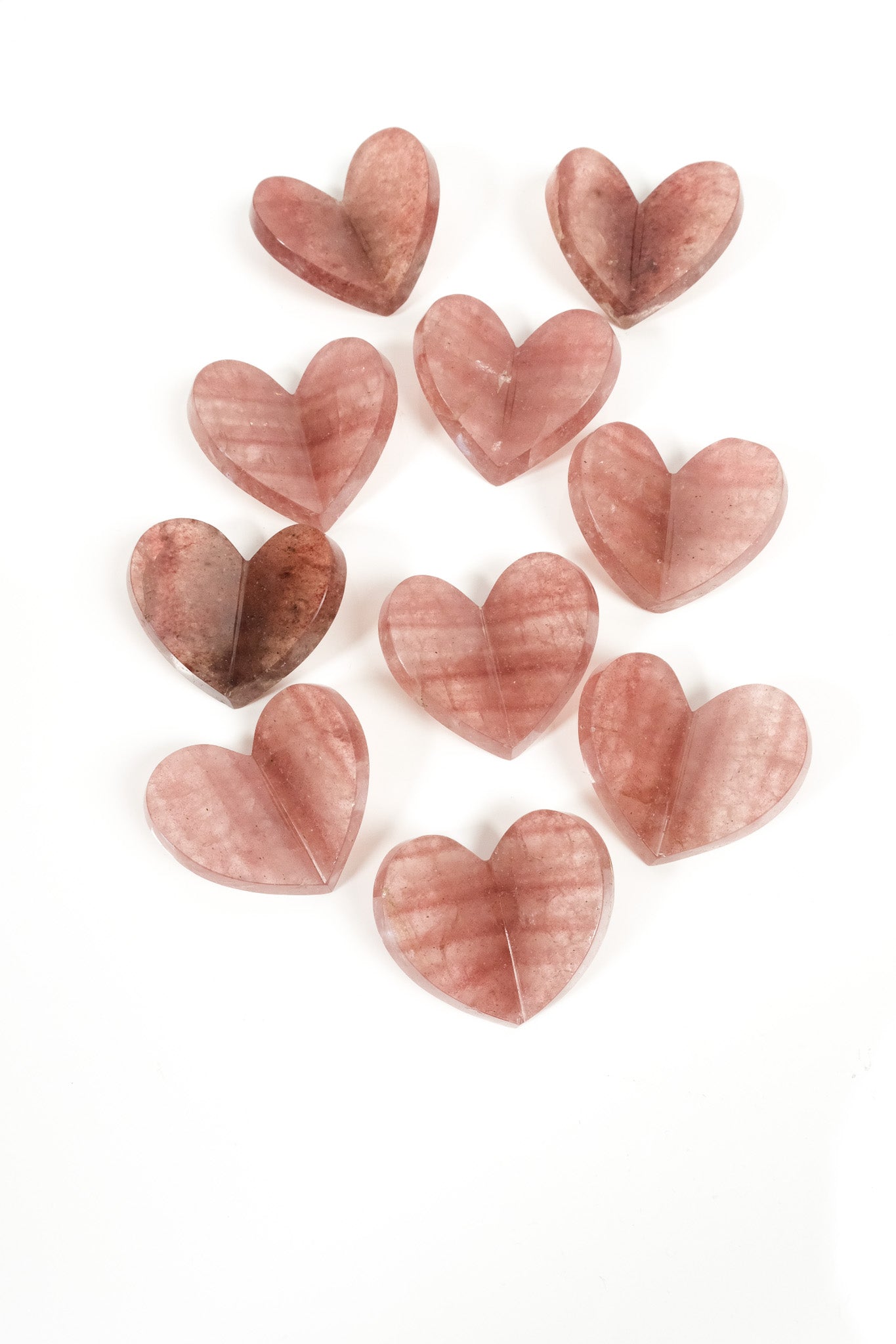 Strawberry Quartz Medium 3D Heart