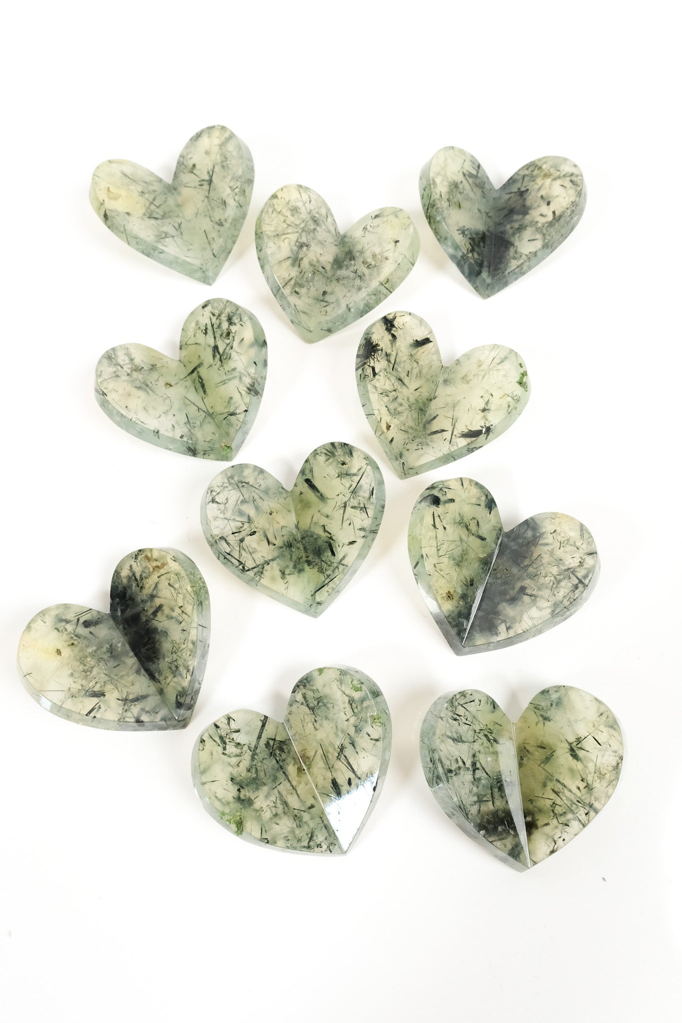 Prehnite Medium 3D Heart