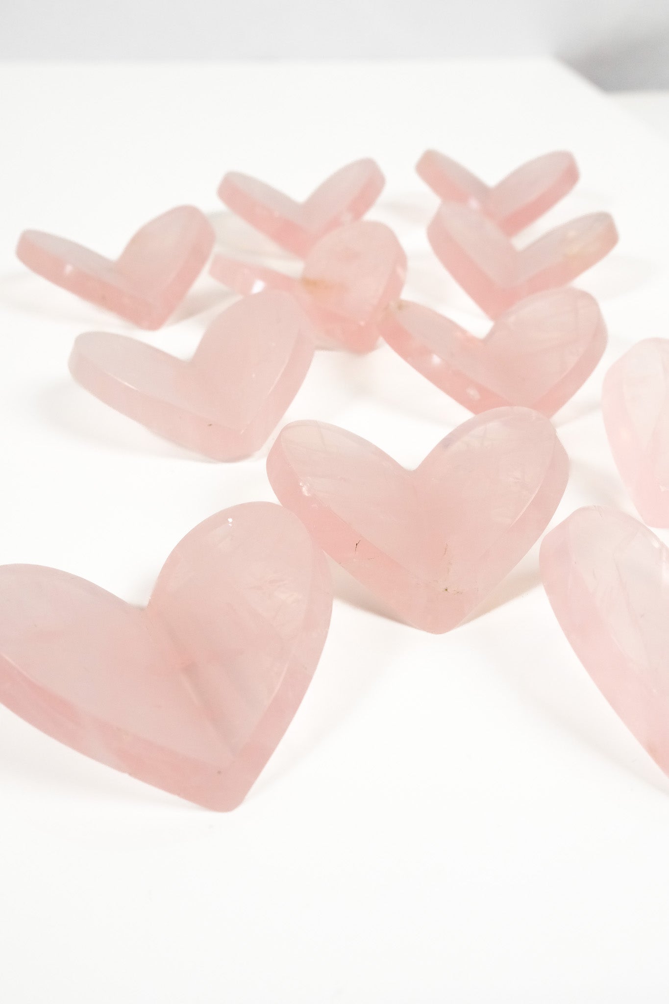 Rose Quartz Medium 3D Heart
