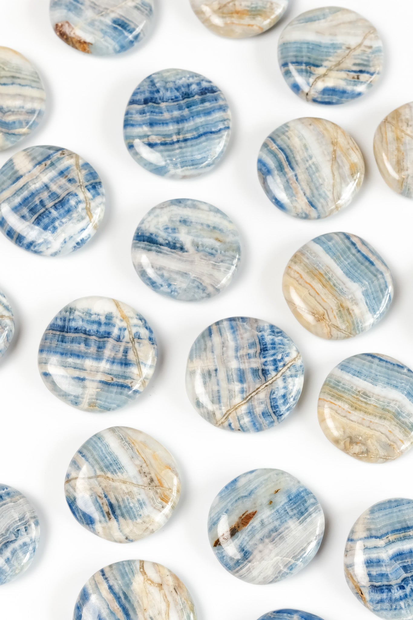 Blue Scheelite Flat Stone