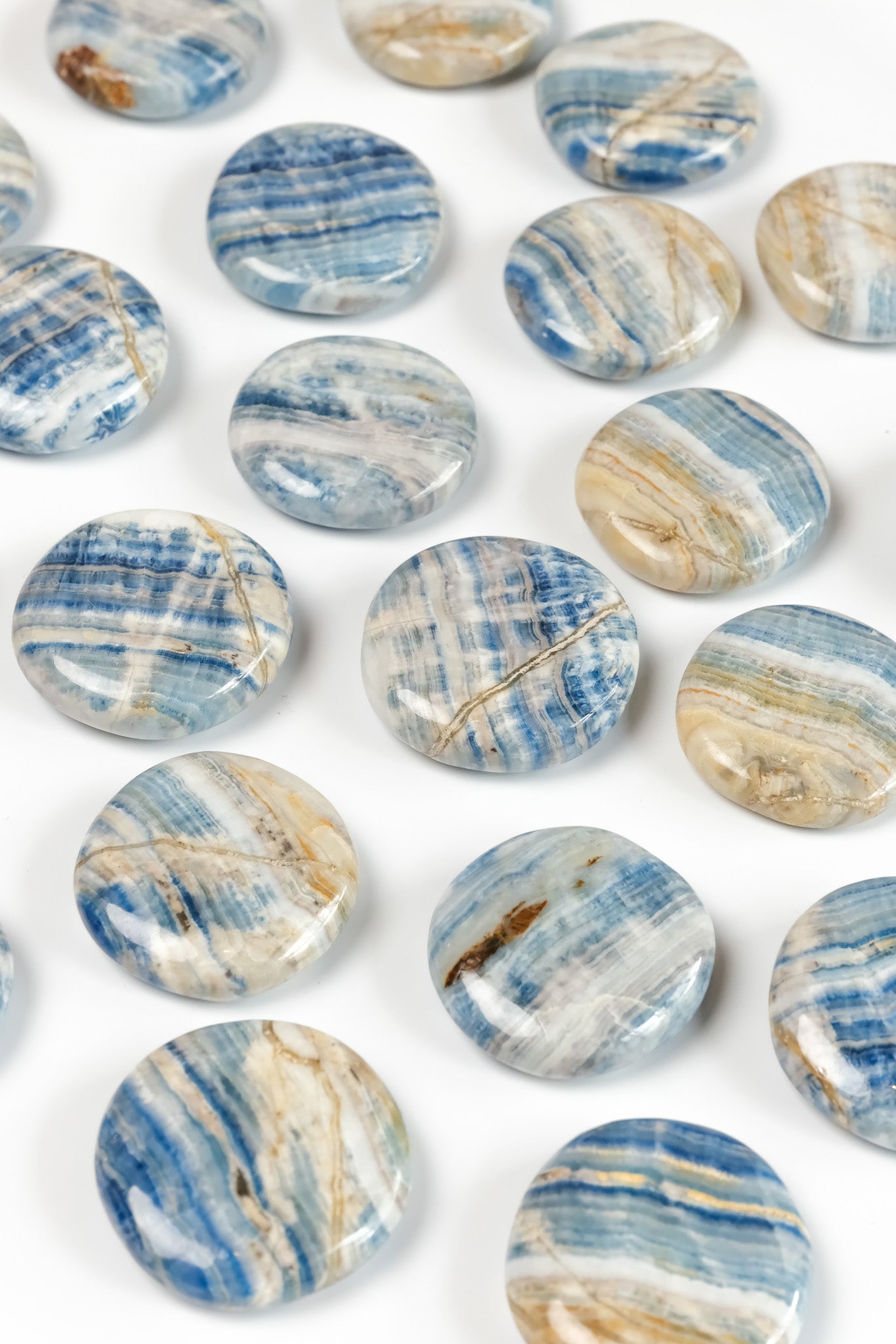 Blue Scheelite Flat Stone