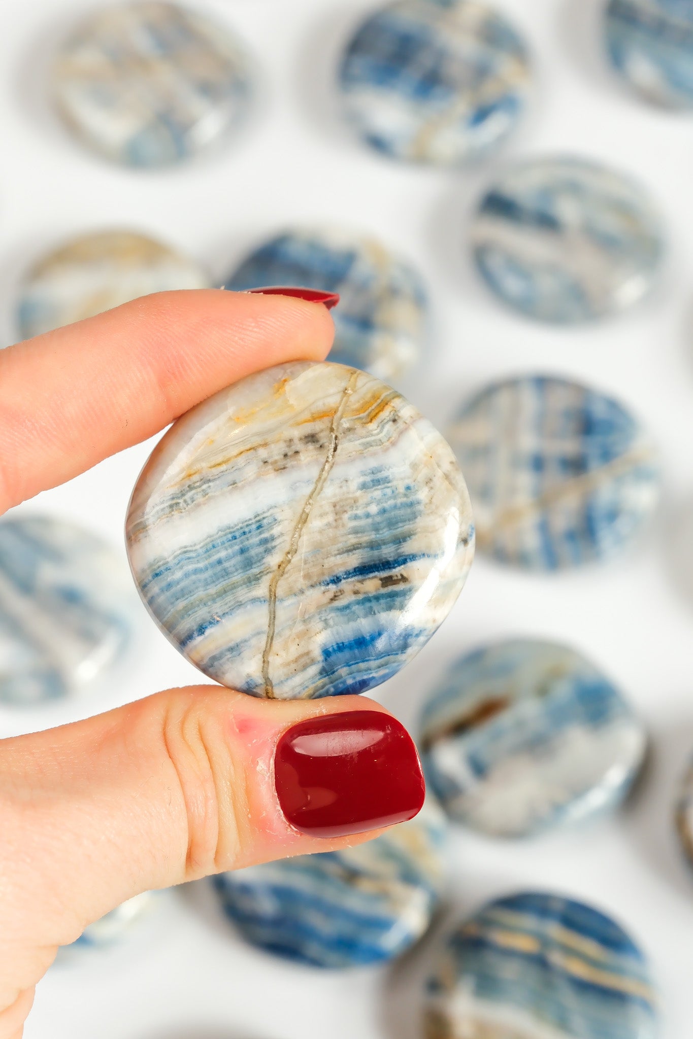 Blue Scheelite Flat Stone