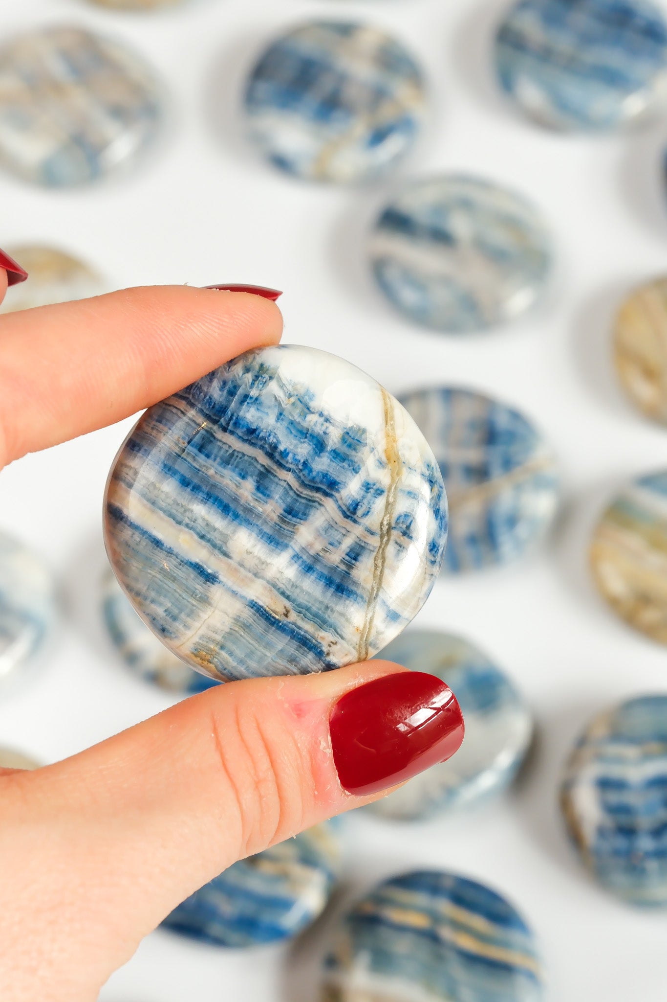 Blue Scheelite Flat Stone