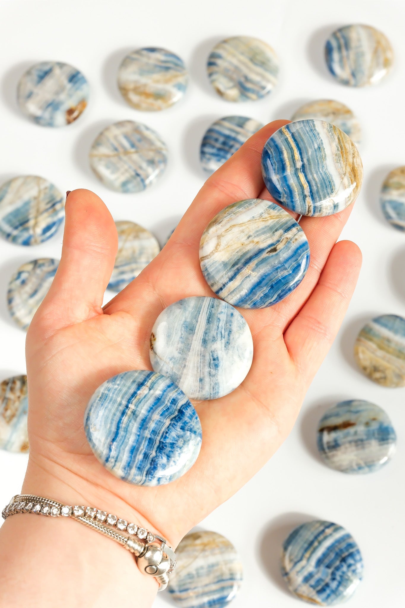 Blue Scheelite Flat Stone