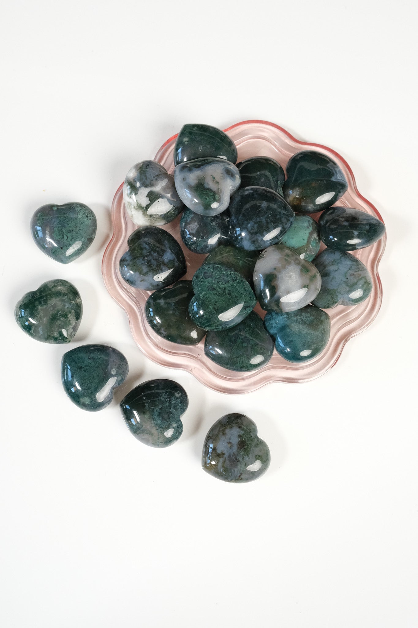 Moss Agate Small Heart