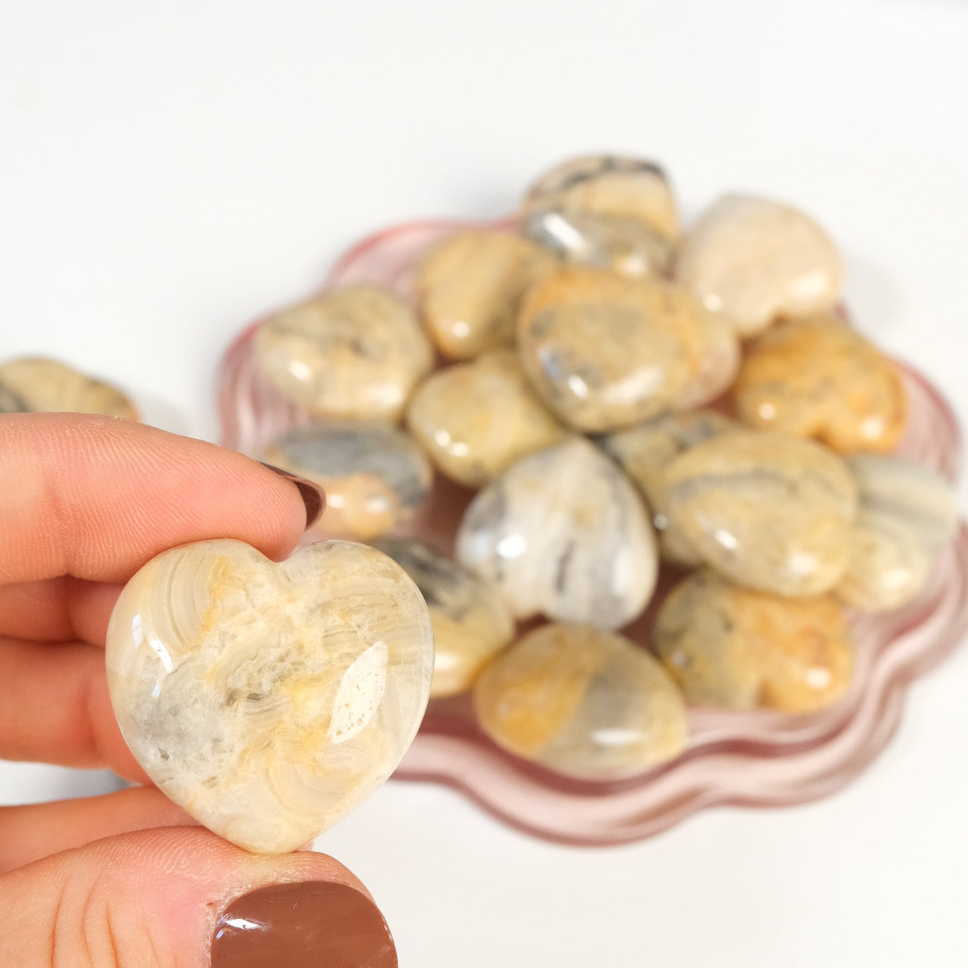 Crazy Lace Agate Small Heart