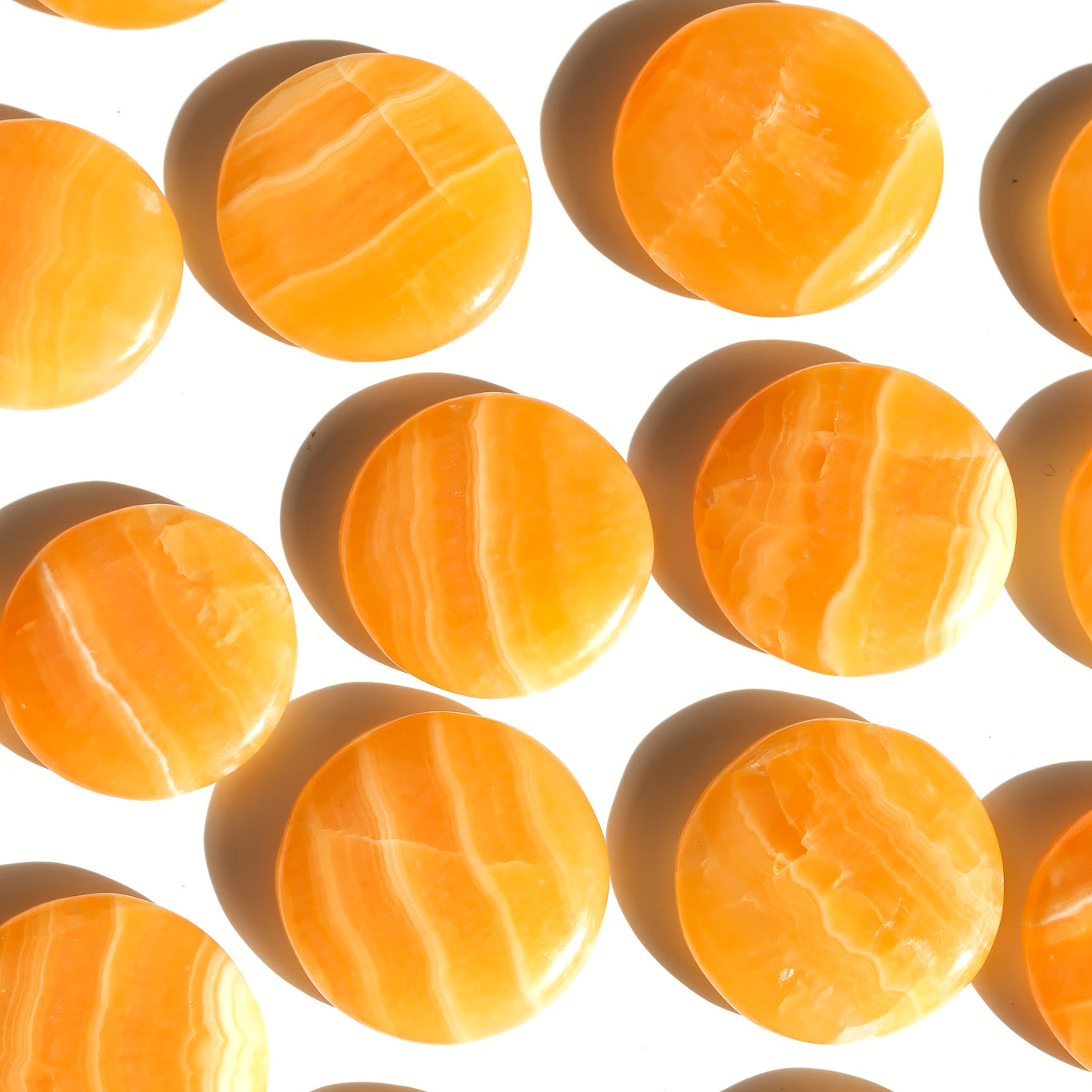 Orange Calcite Flat Stone