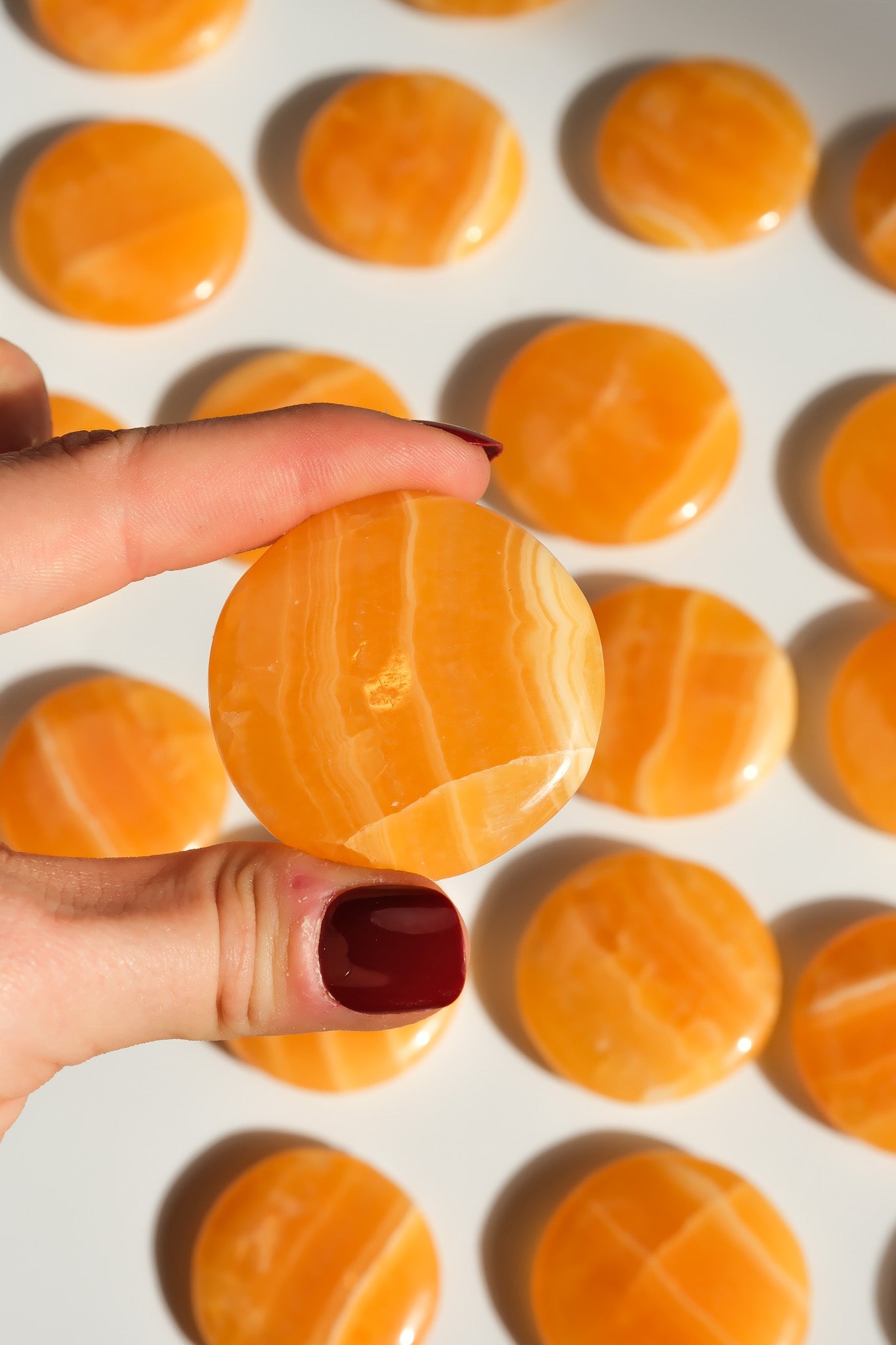Orange Calcite Flat Stone