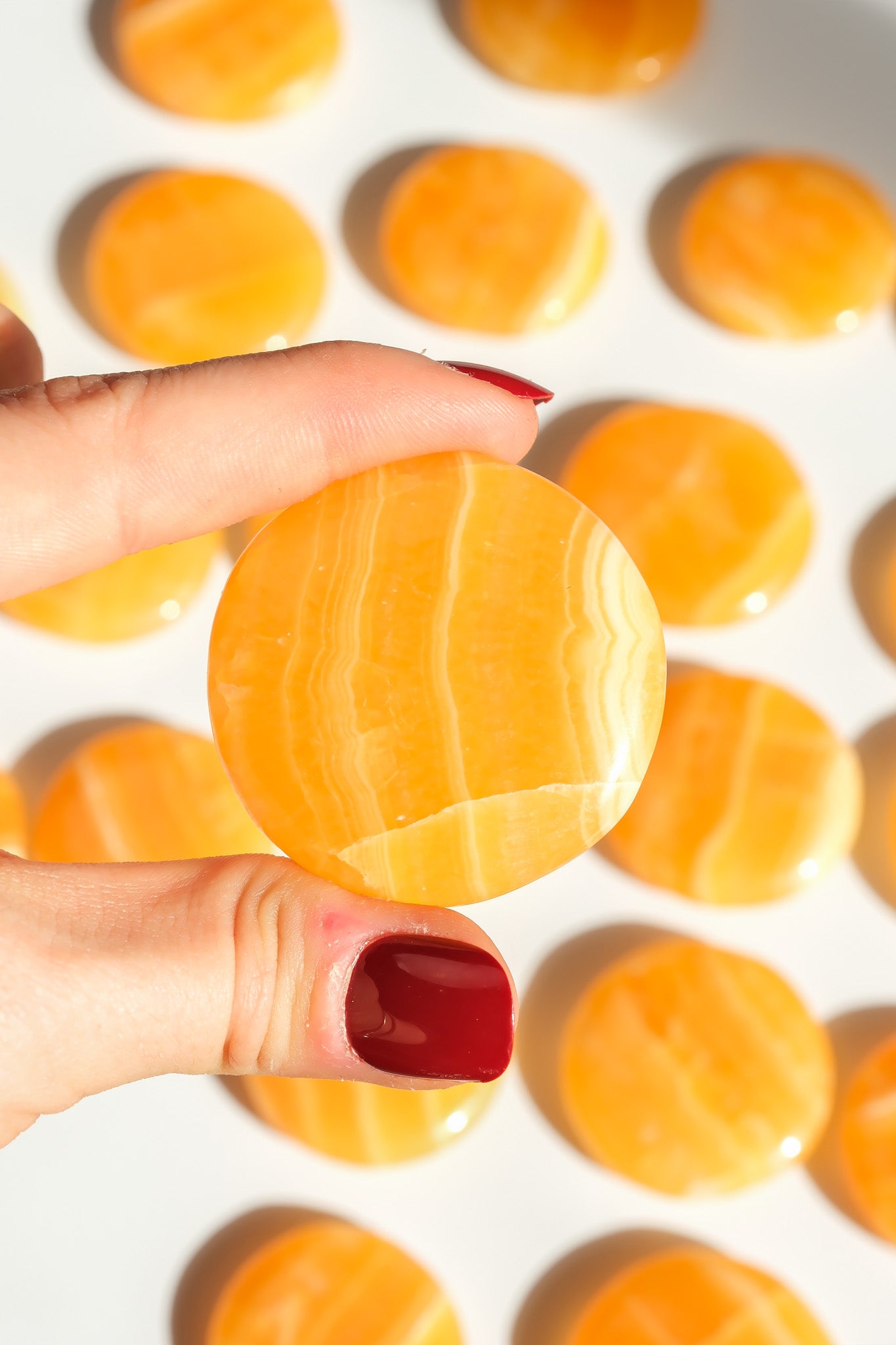 Orange Calcite Flat Stone