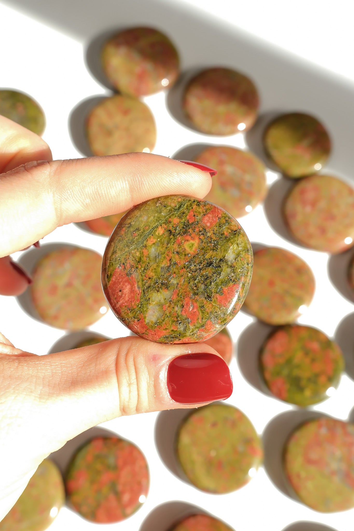 Unakite Flat Stone