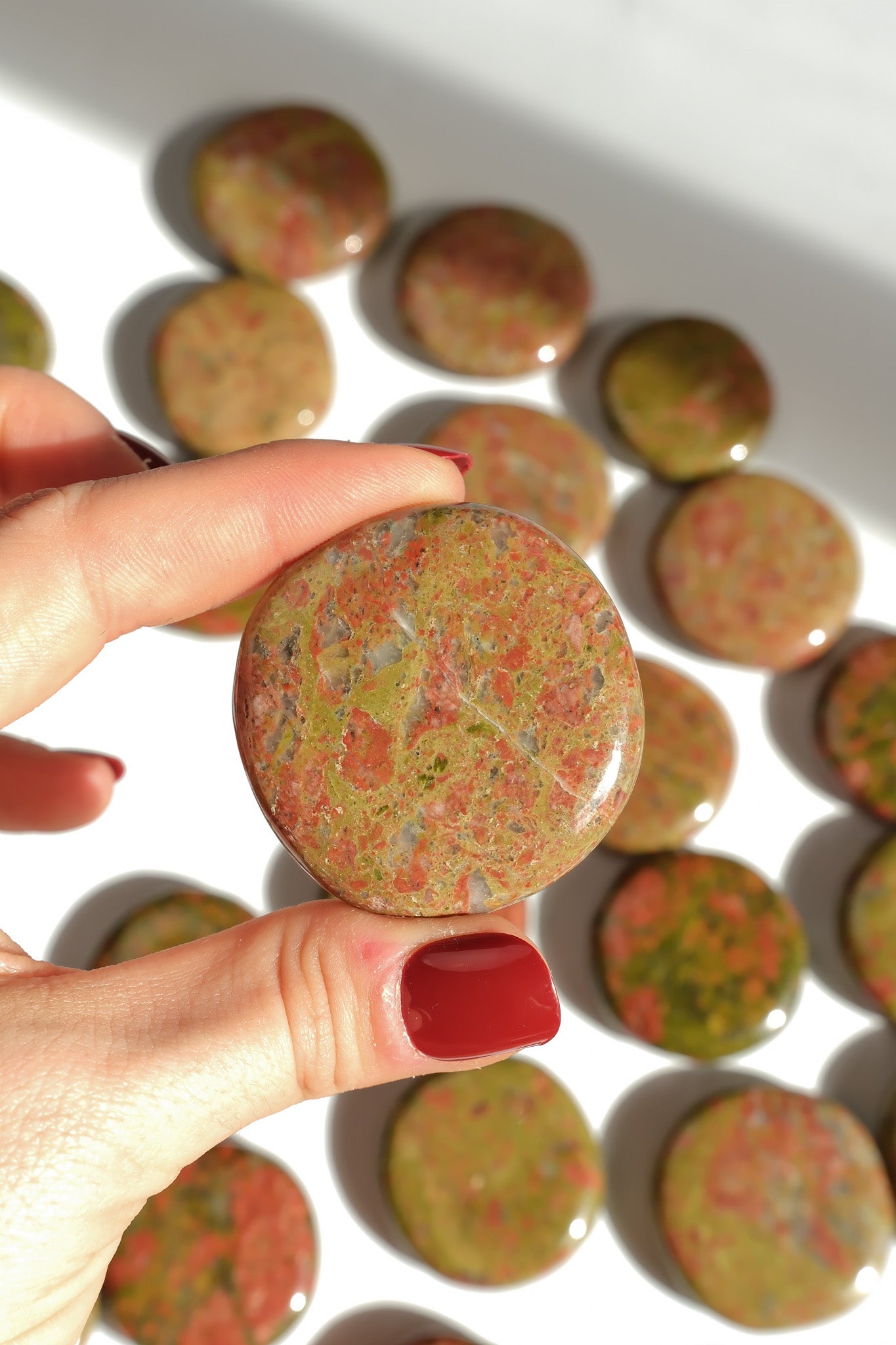 Unakite Flat Stone