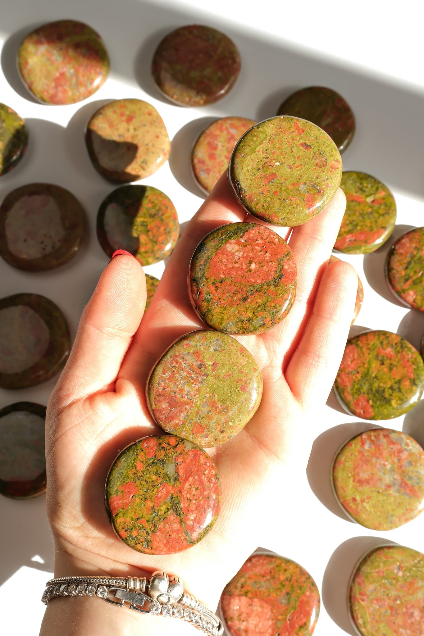 Unakite Flat Stone
