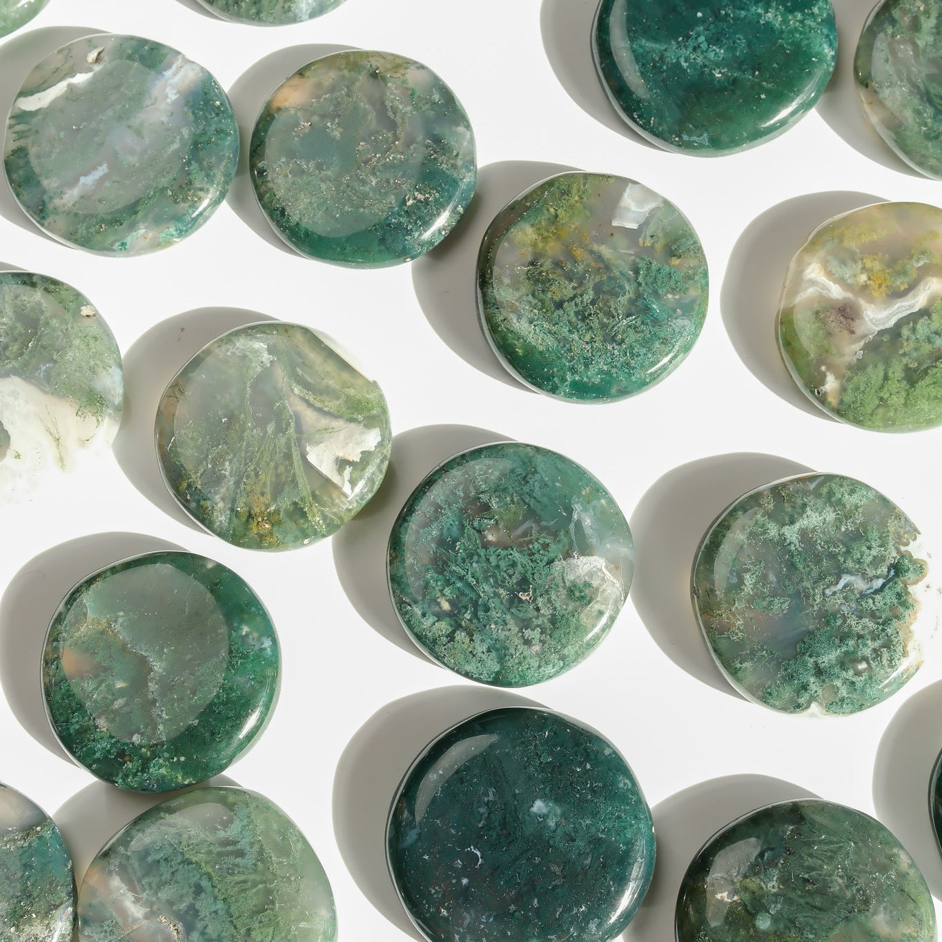 Moss Agate Flat Stone