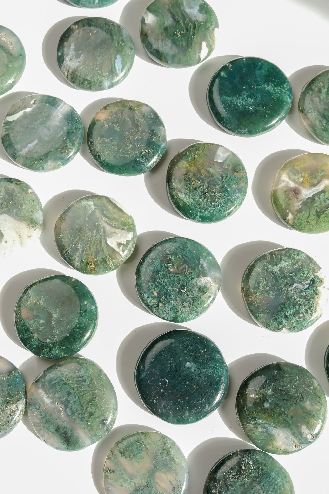 Moss Agate Flat Stone