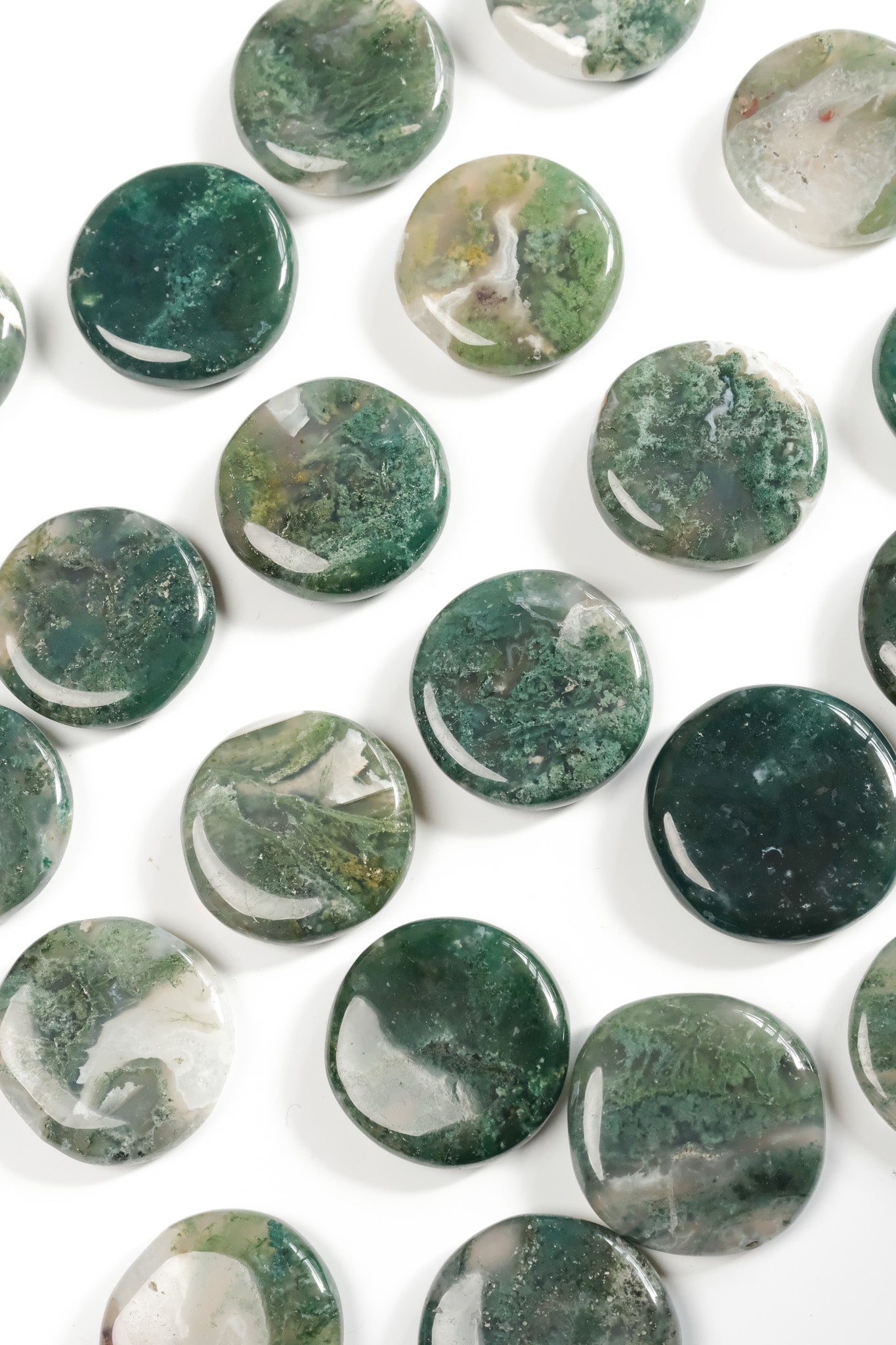 Moss Agate Flat Stone