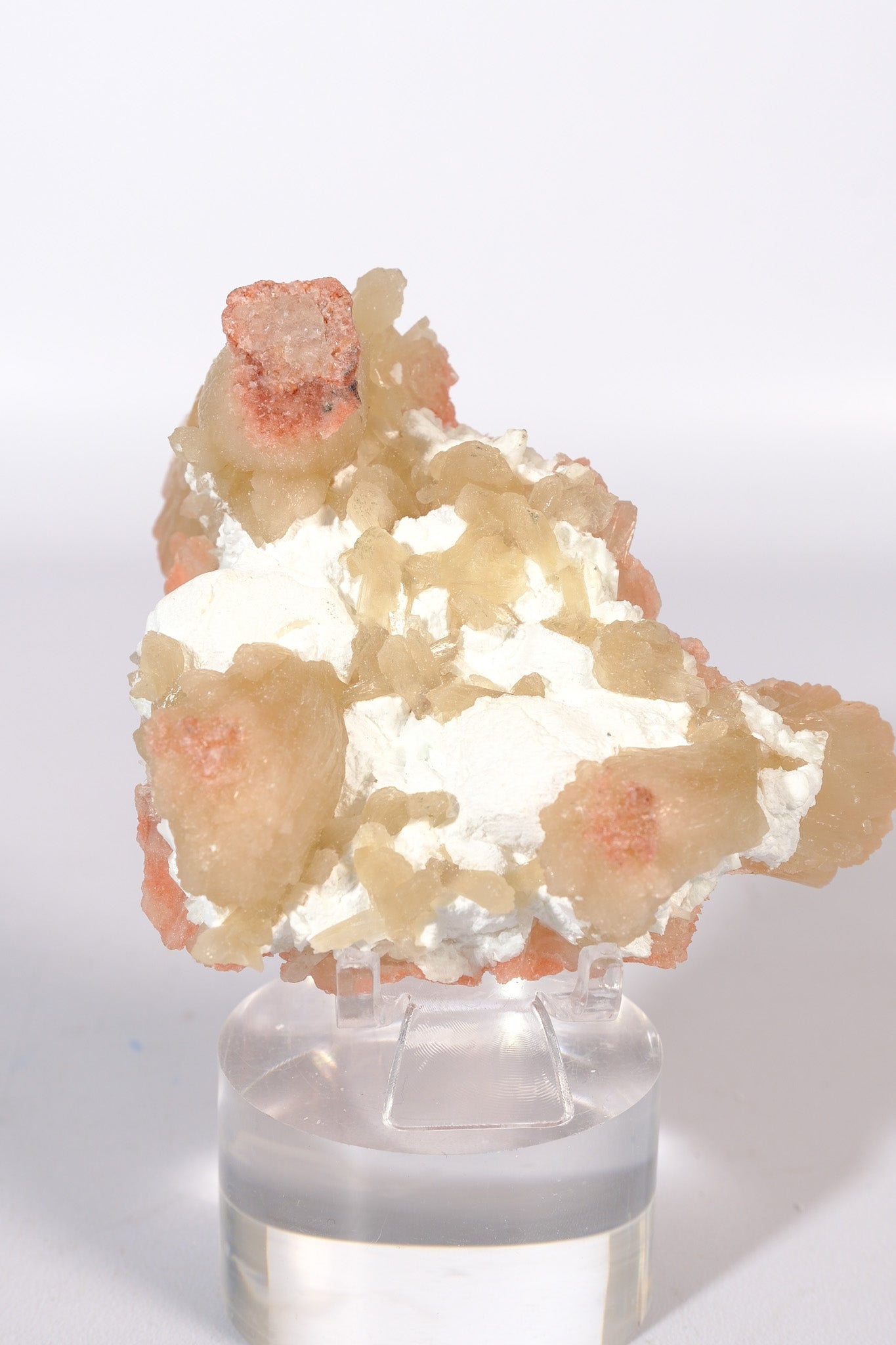 Hematite Coated Apophyllite on Stilbite Cluster