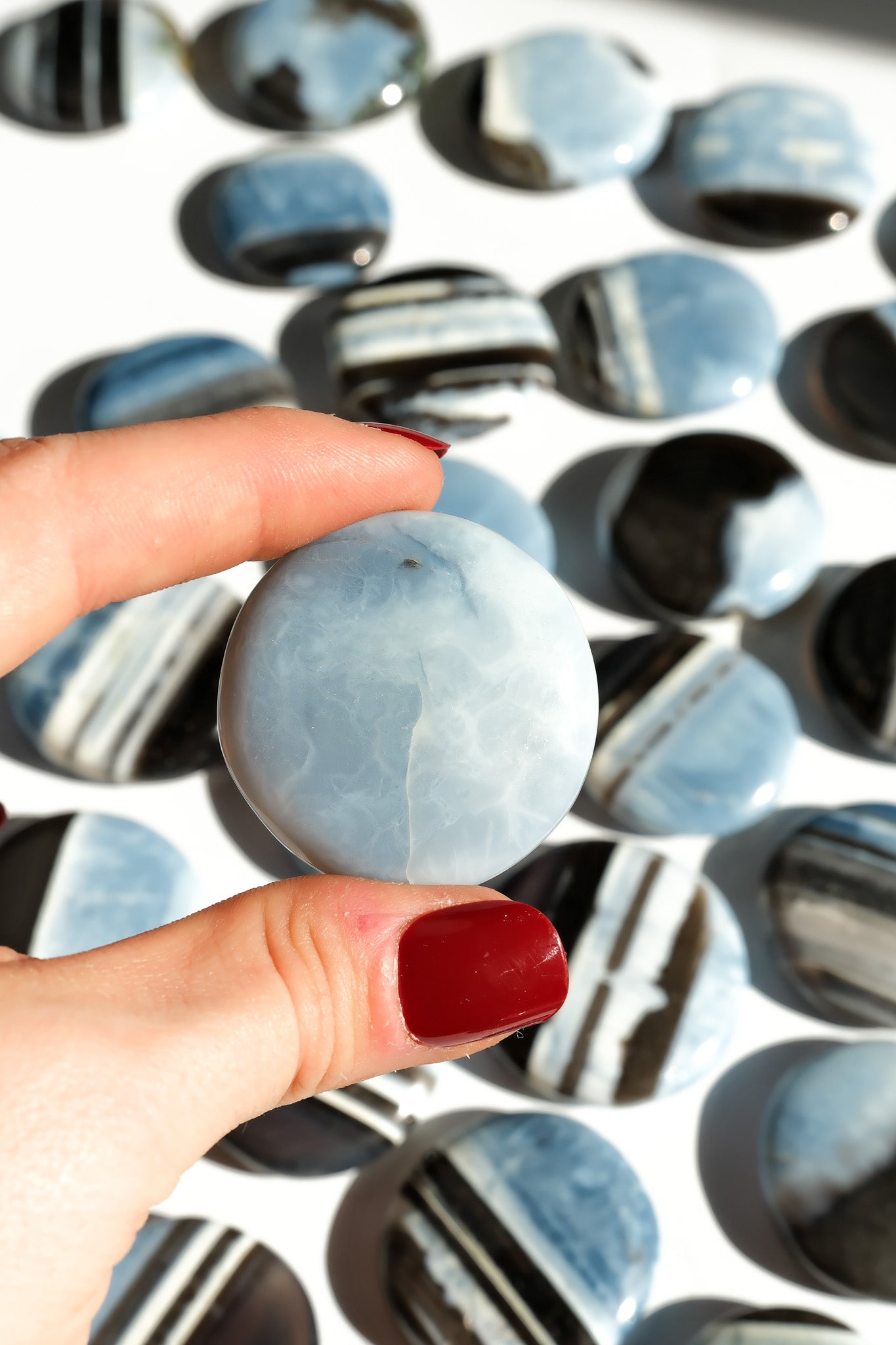 Blue Opal Flat Stone
