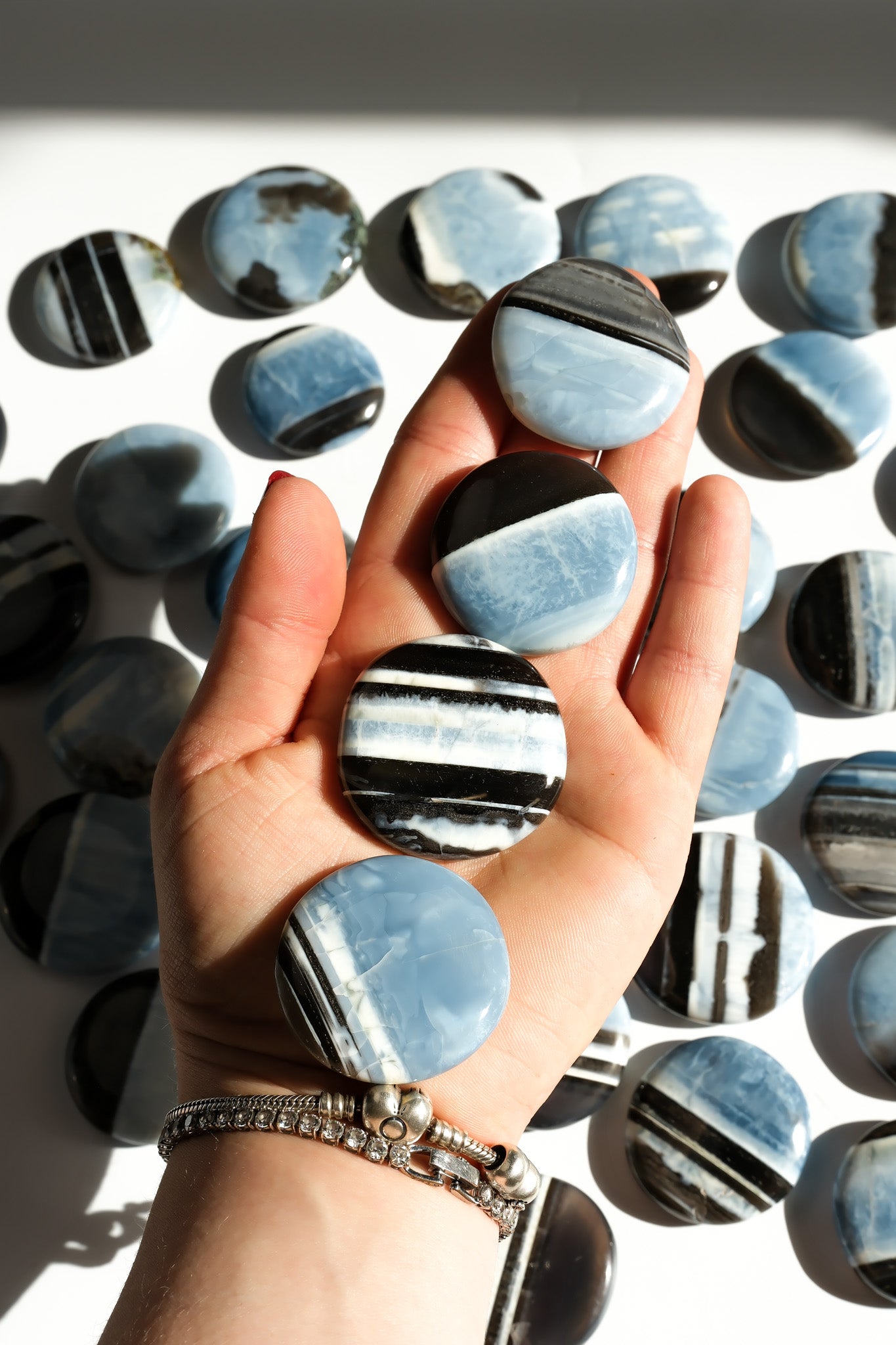 Blue Opal Flat Stone