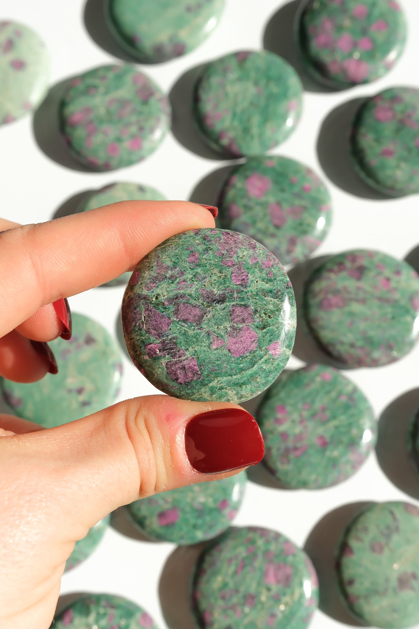 Ruby Fuchsite Flat Stone