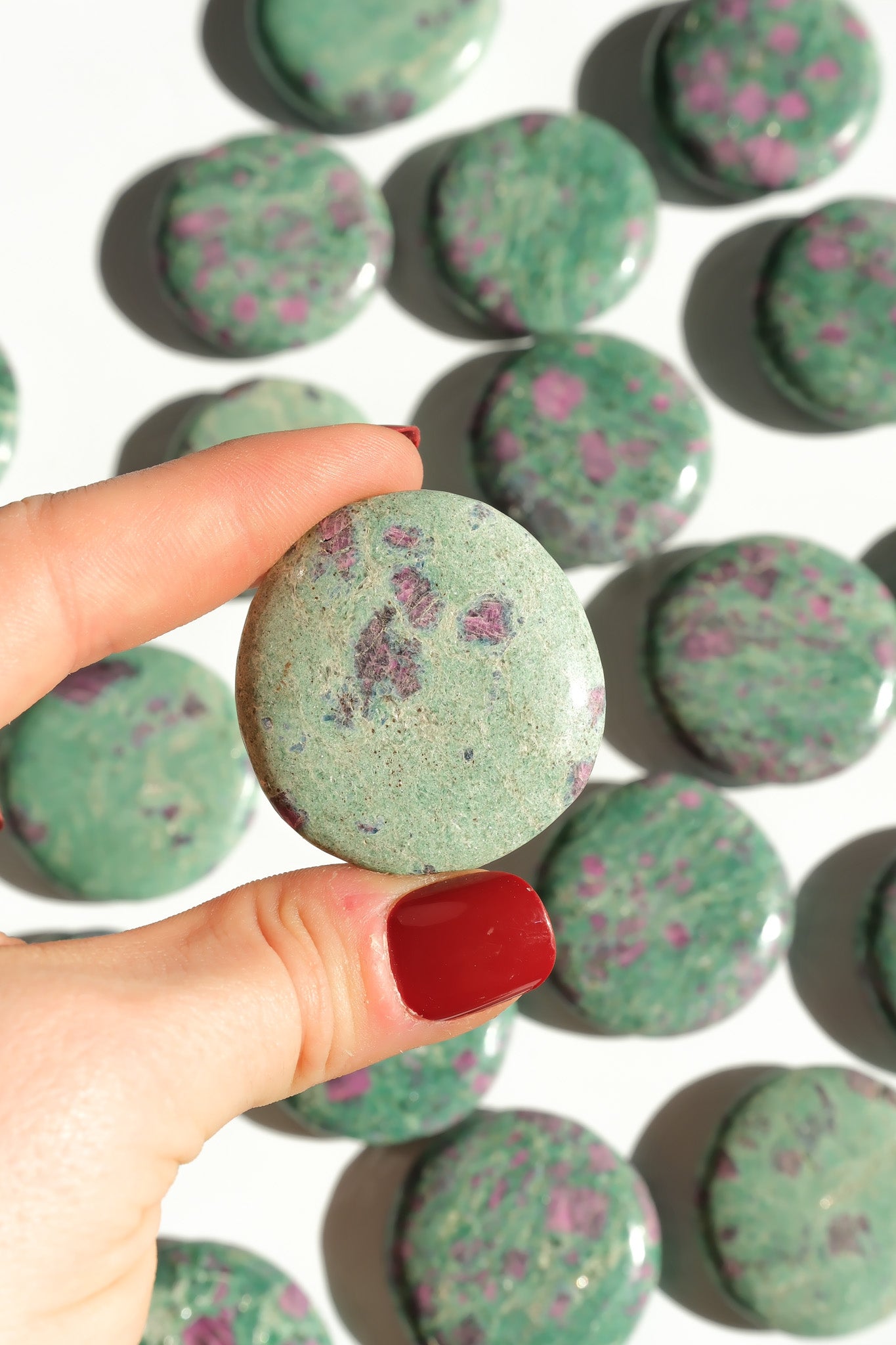 Ruby Fuchsite Flat Stone