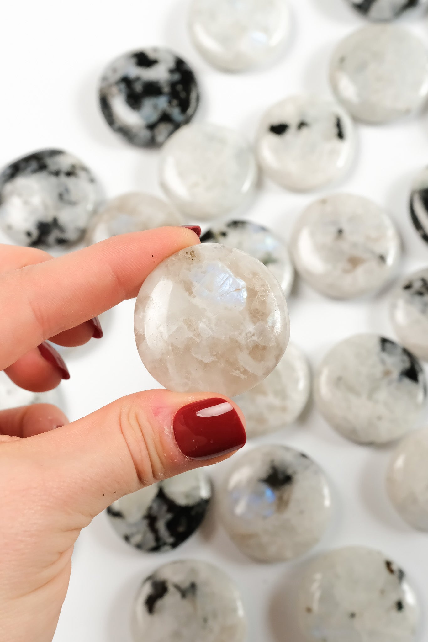 Rainbow Moonstone Flat Stone