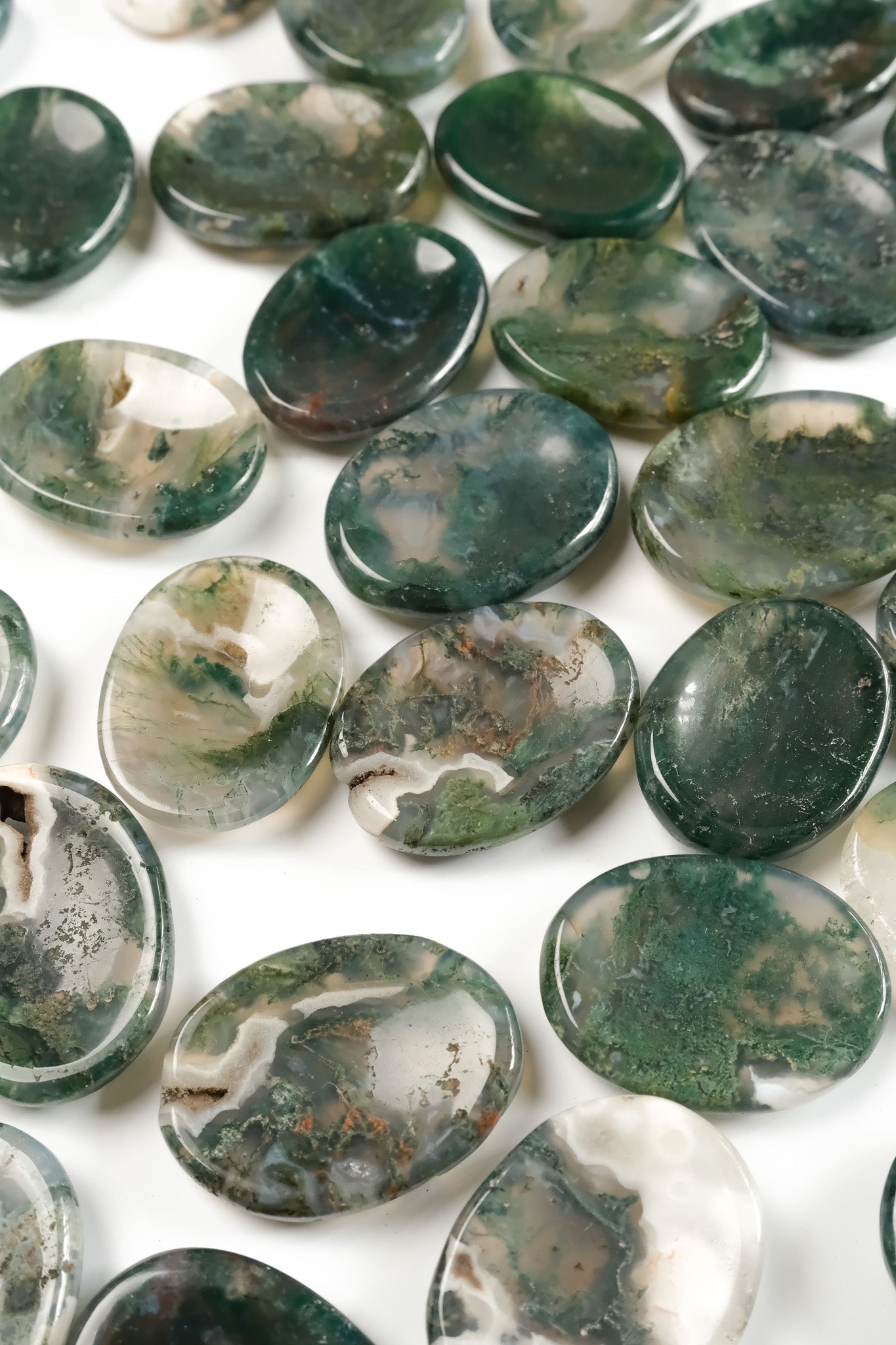 Moss Agate Worry Stone