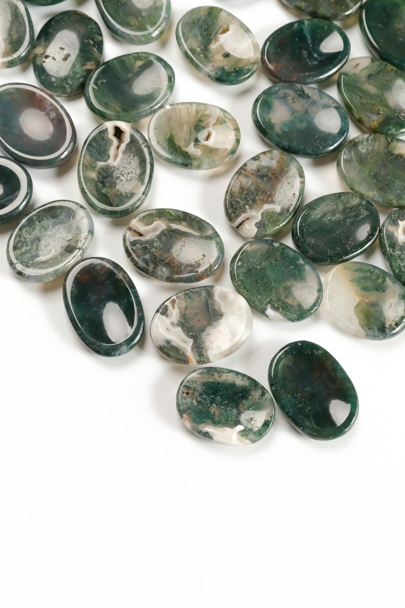 Moss Agate Worry Stone