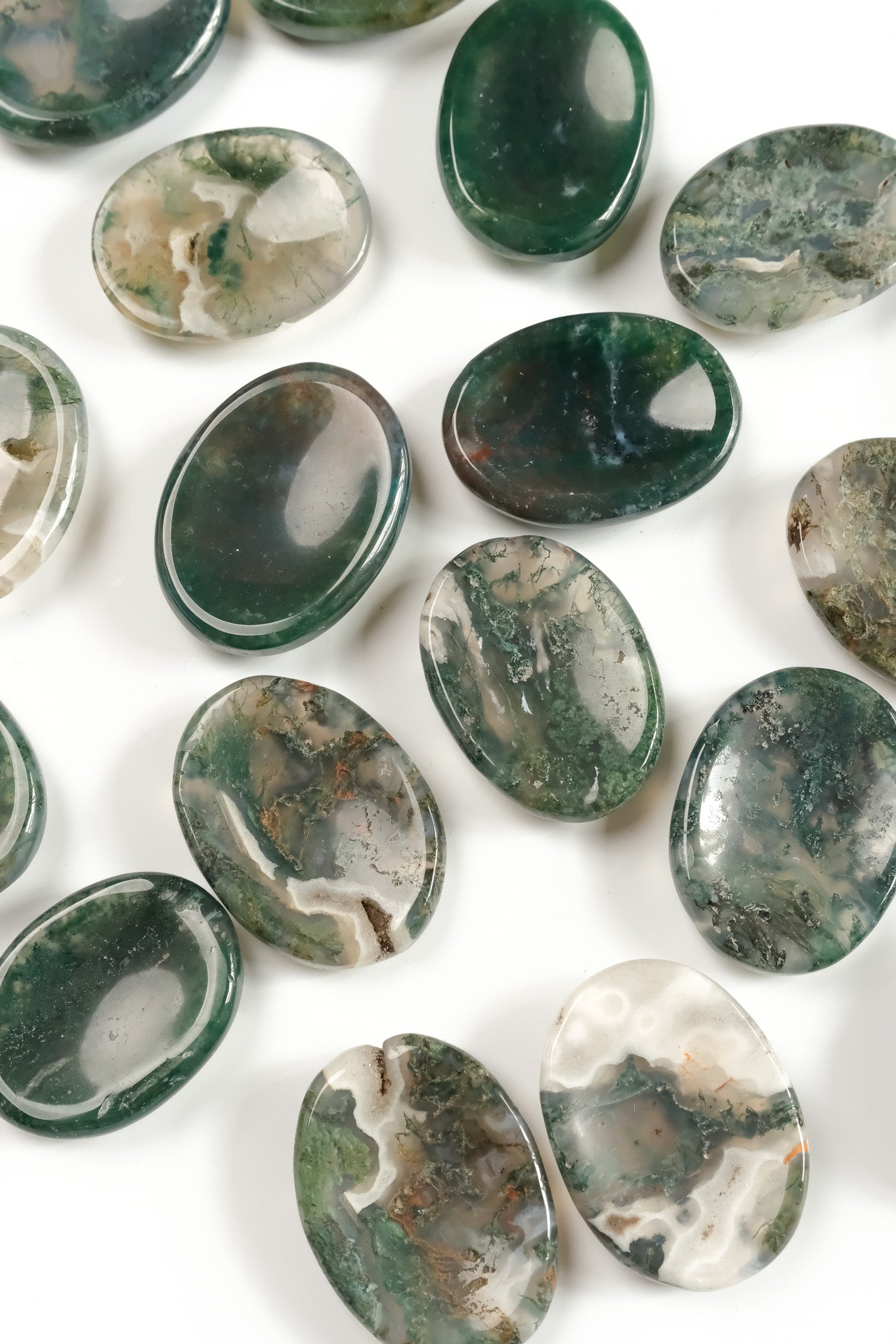Moss Agate Worry Stone