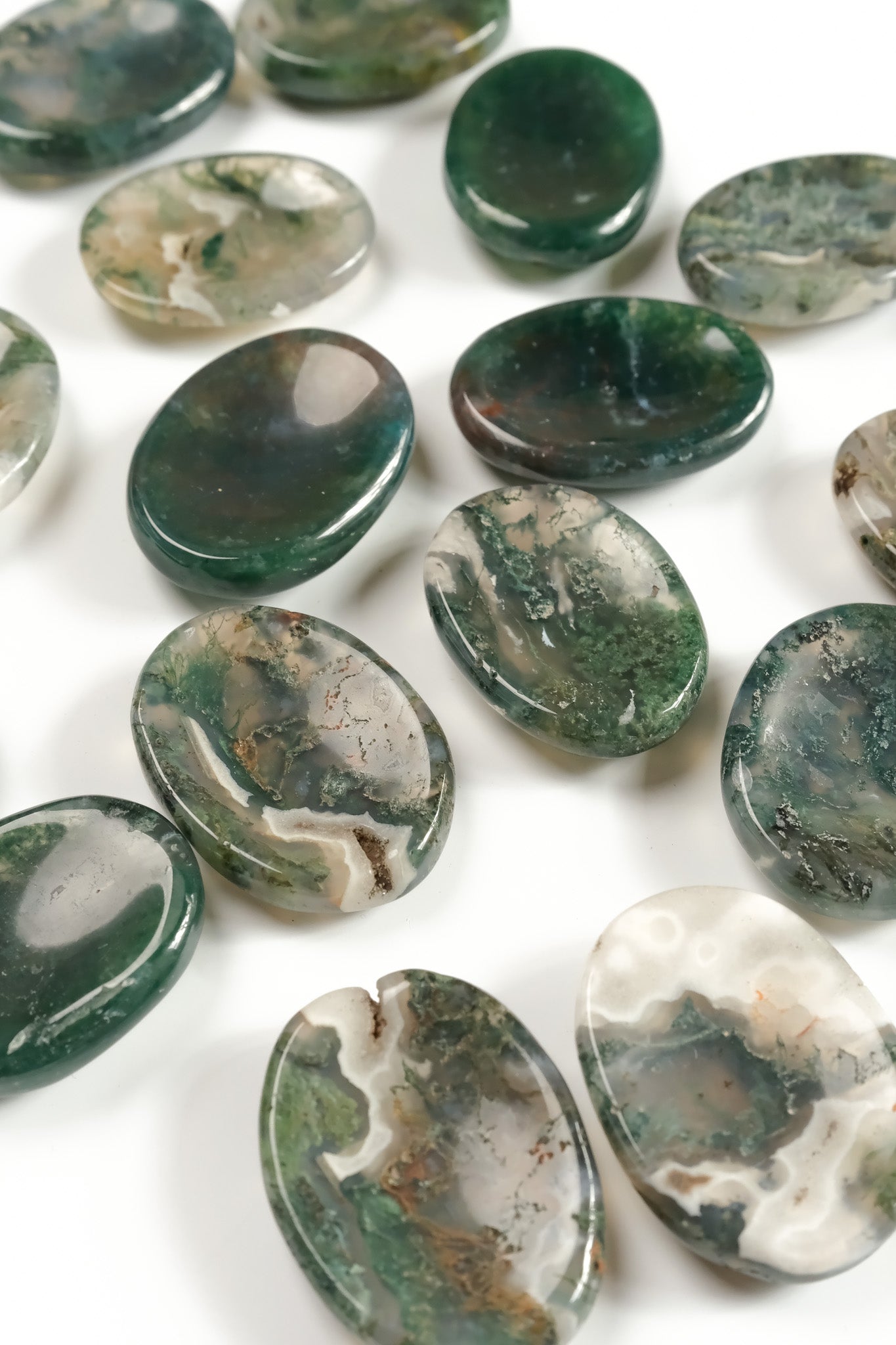 Moss Agate Worry Stone