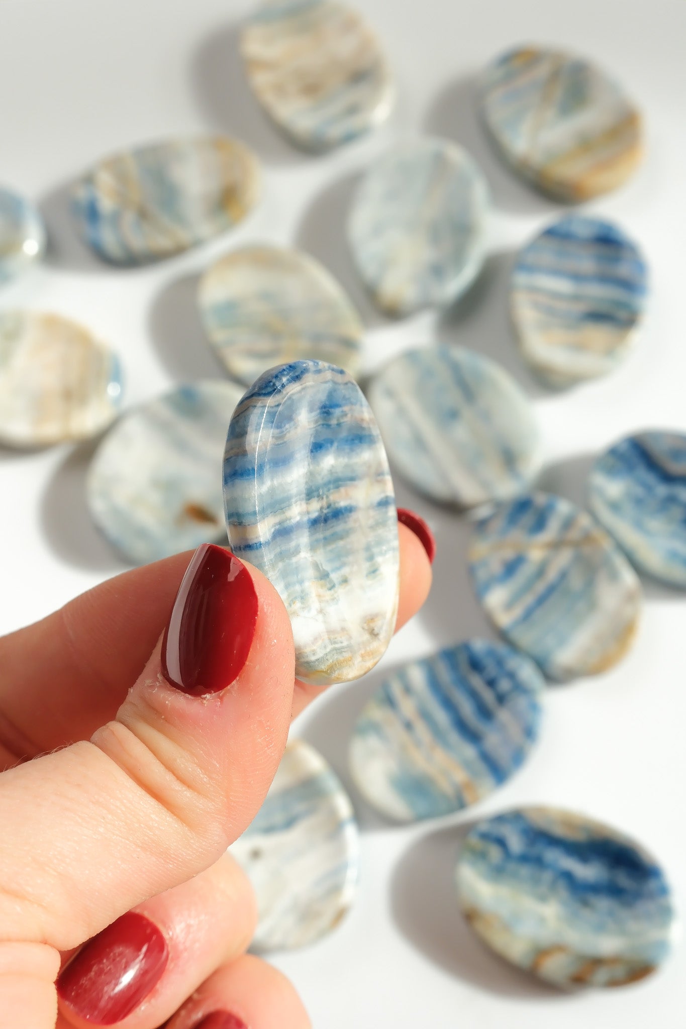 Blue Scheelite Worry Stone