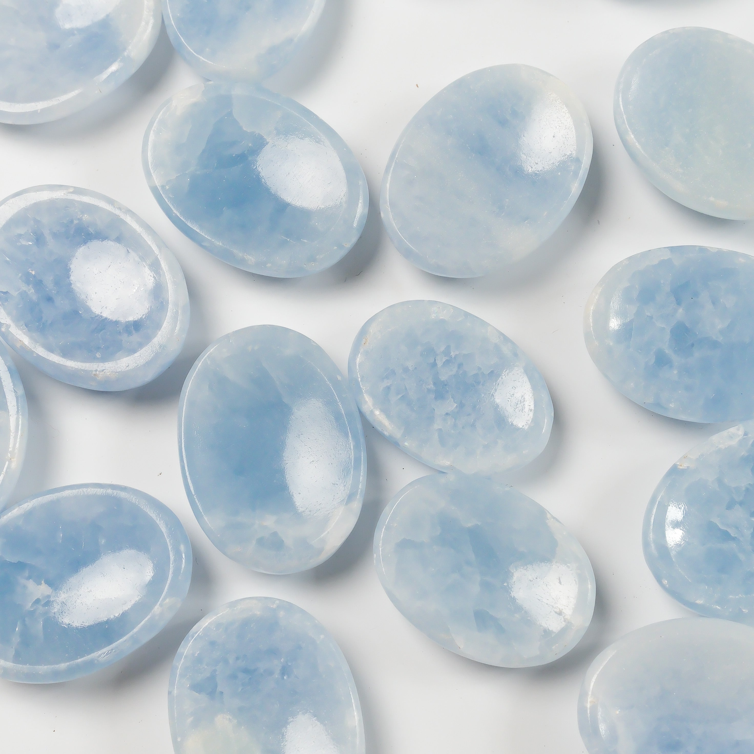 Blue Calcite Worry Stone