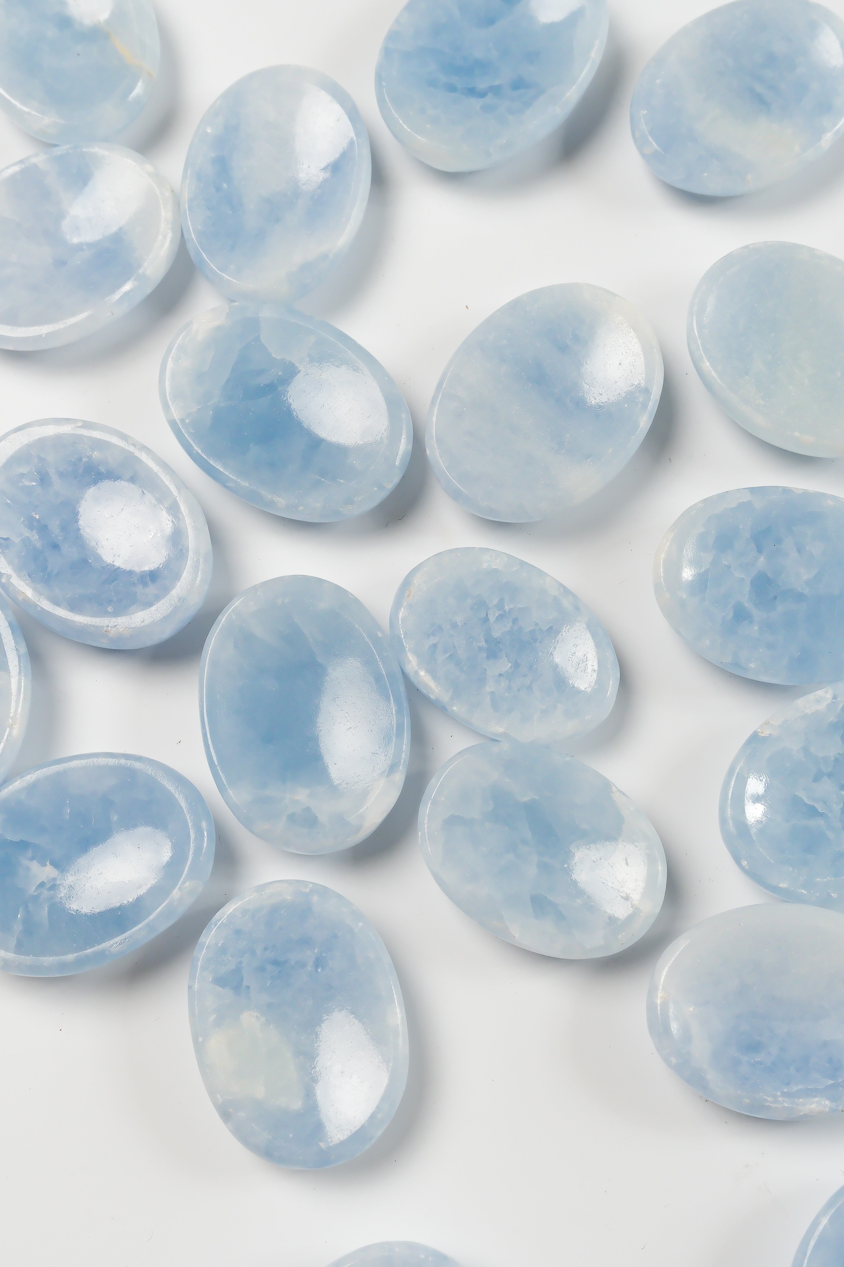 Blue Calcite Worry Stone