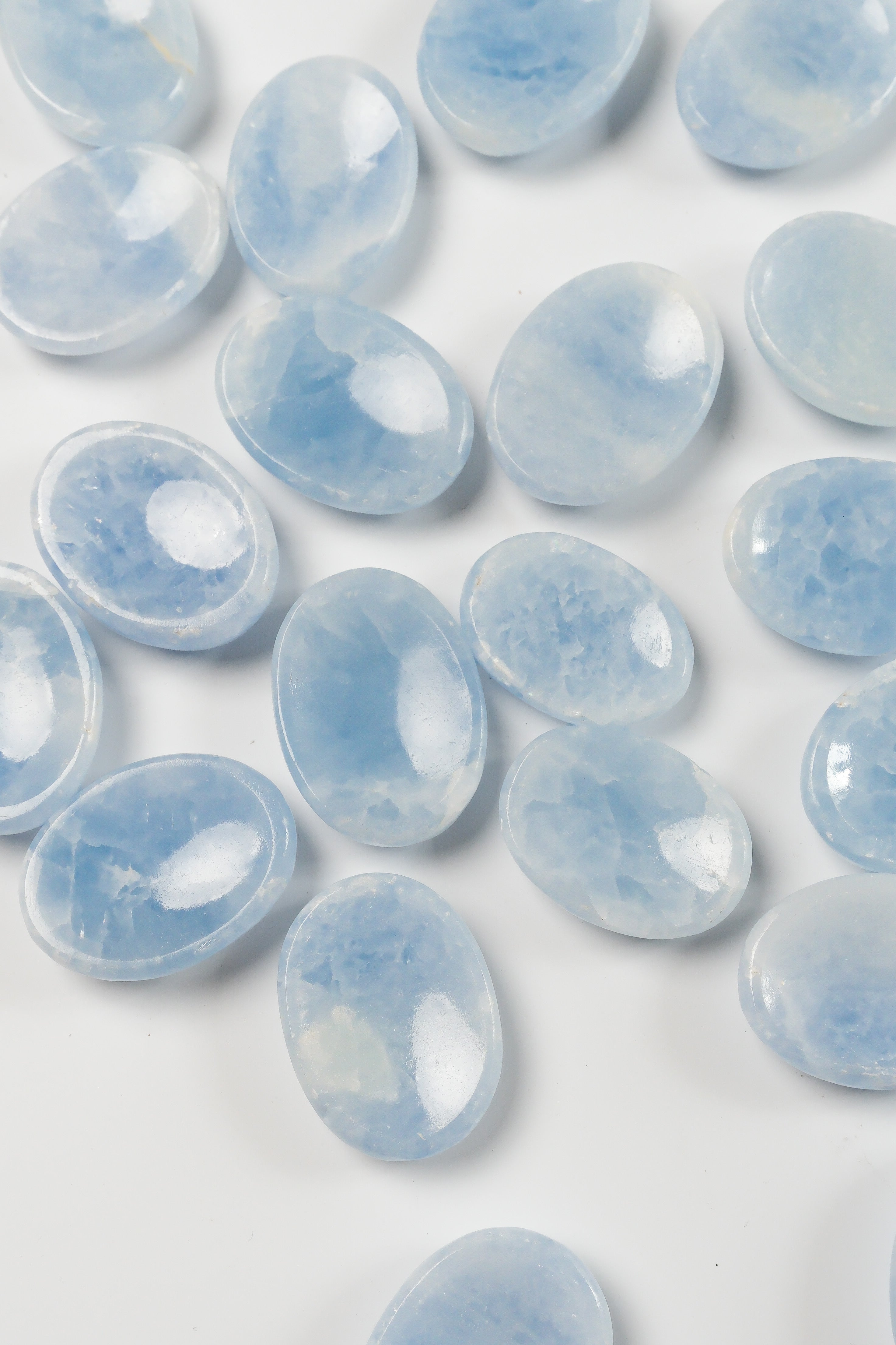 Blue Calcite Worry Stone