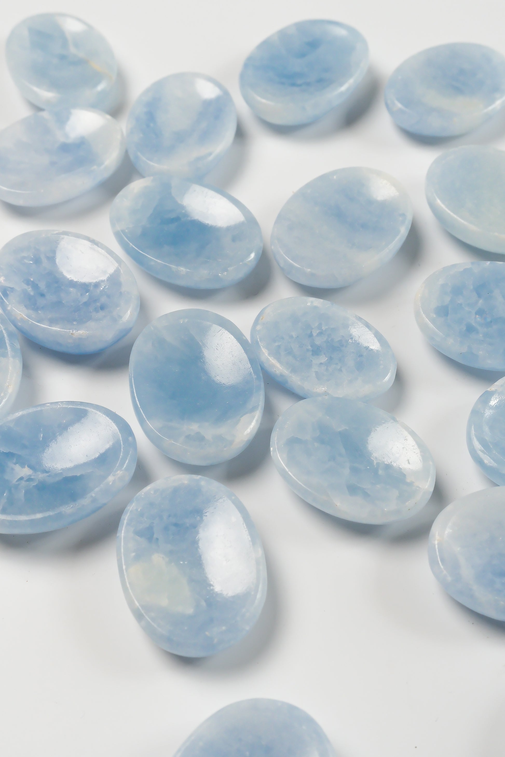 Blue Calcite Worry Stone